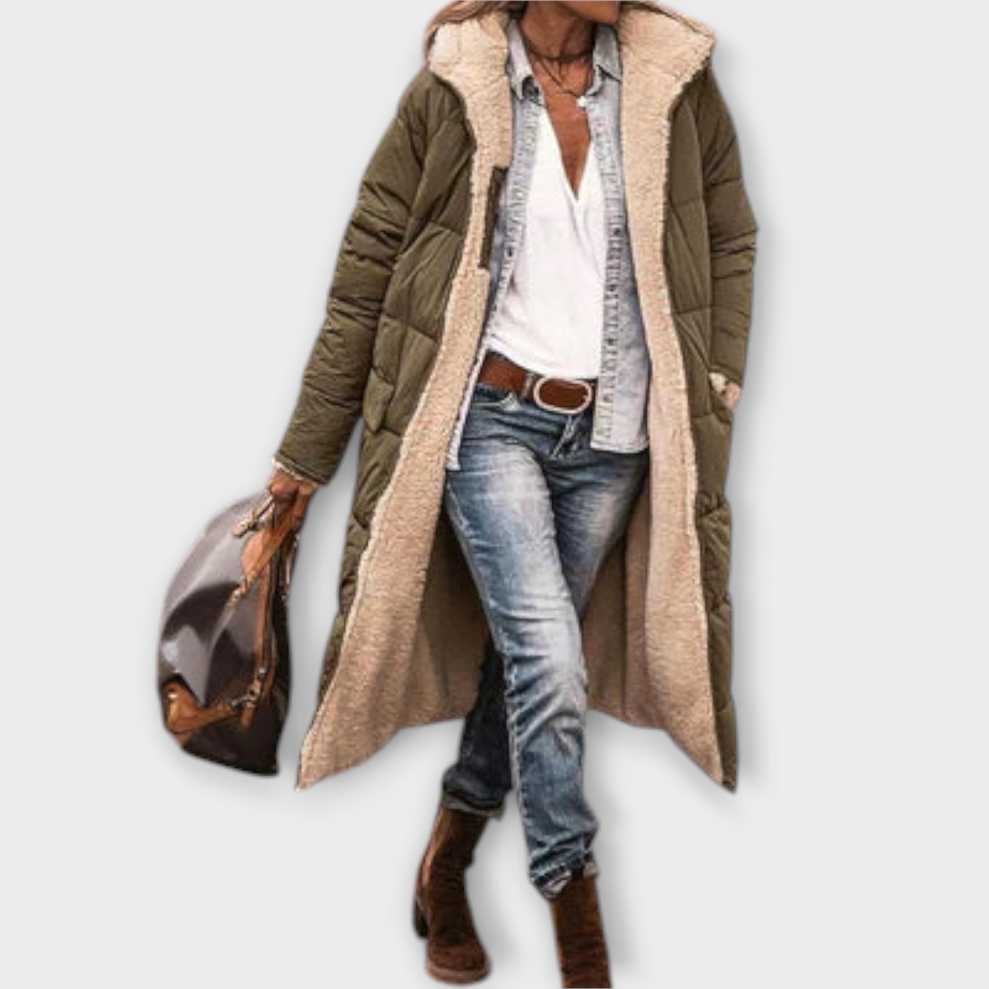 Women’s Winter Long Dress, Relaxed Fit, Warm, Wind-Resistant, Layer-Friendly