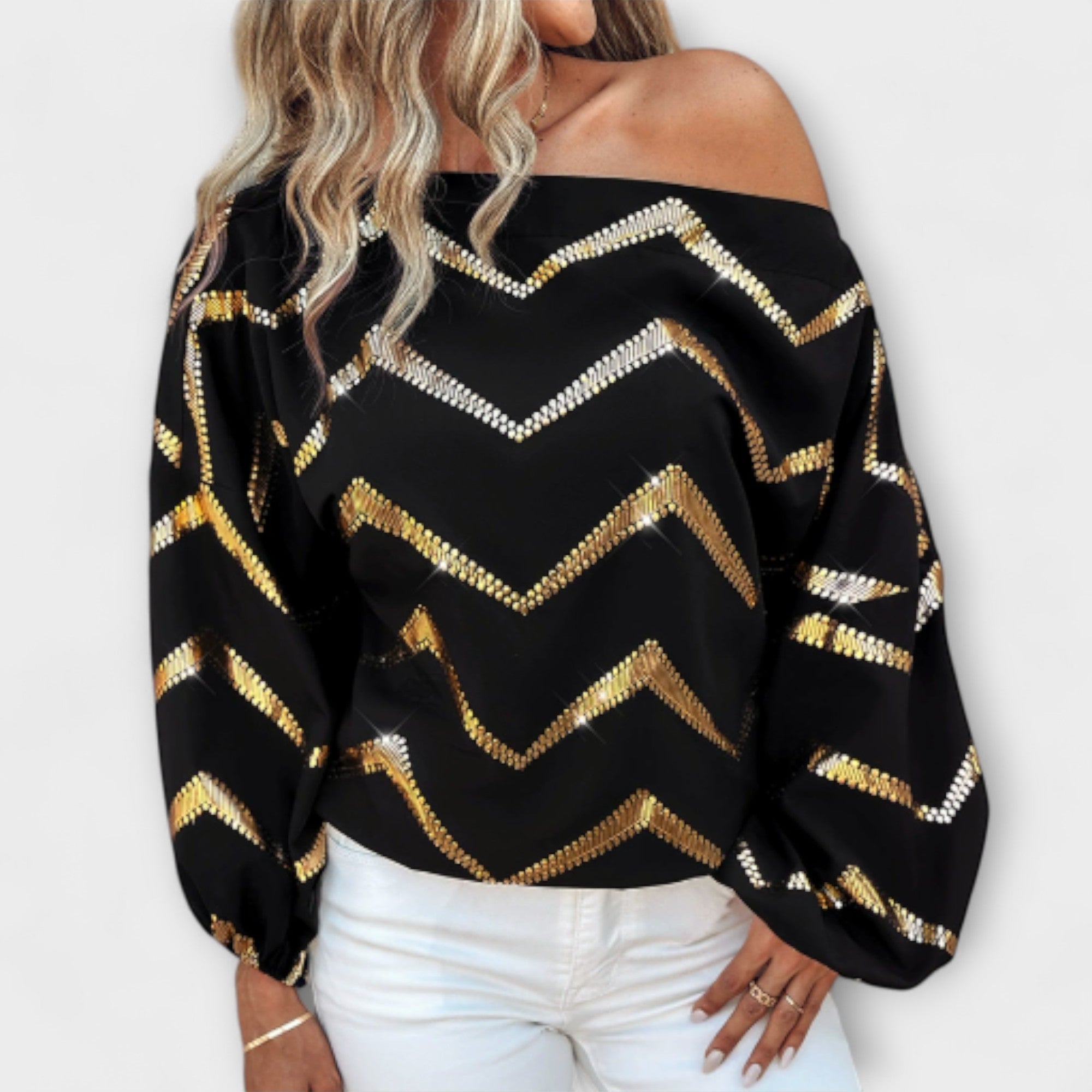 Women’s Lightweight Blouse, Breathable Fabric, Airy Sleeves, Round Neckline, Relaxed Fit