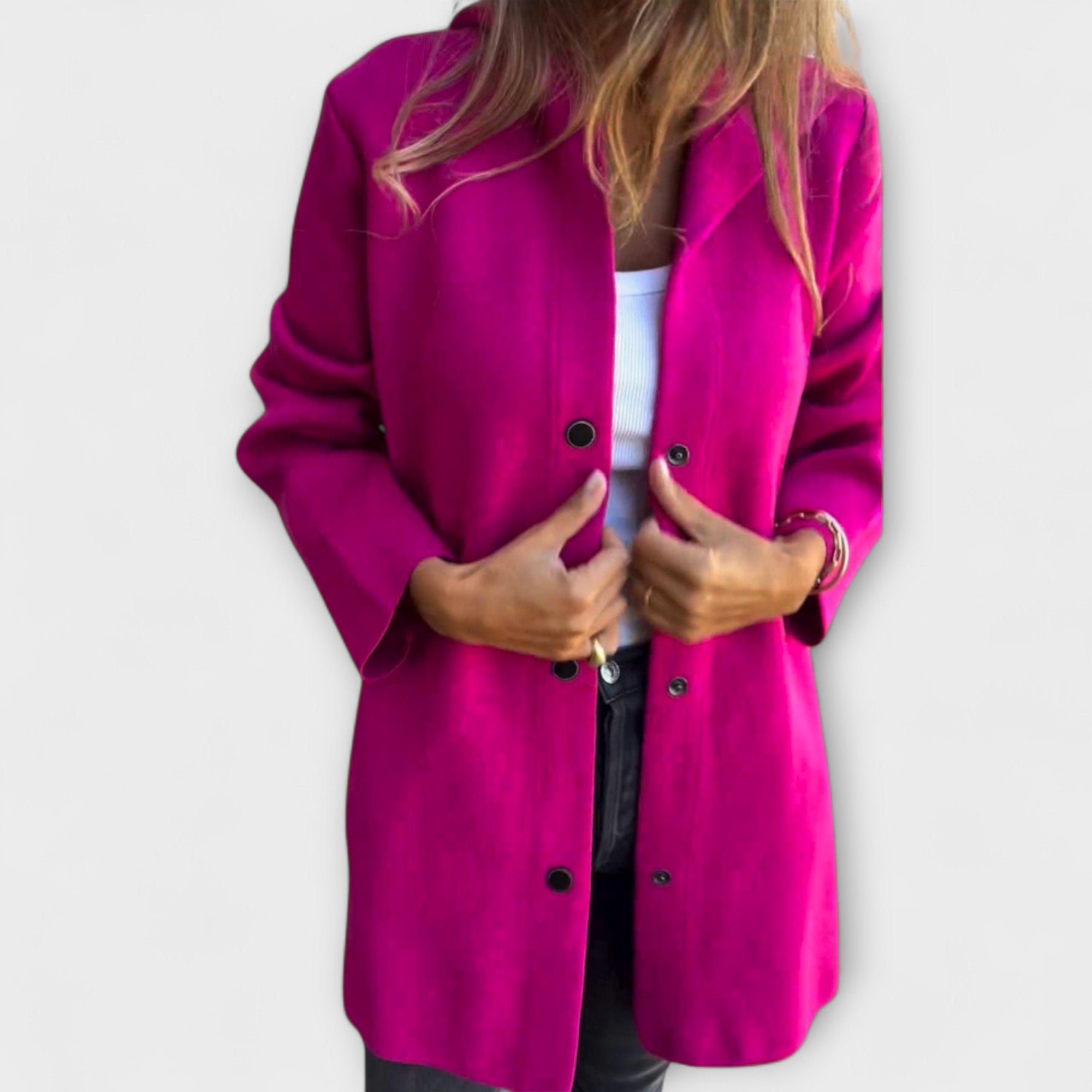 Women’s Hooded Jacket, Single-Breasted, Relaxed Fit, Casual Outerwear