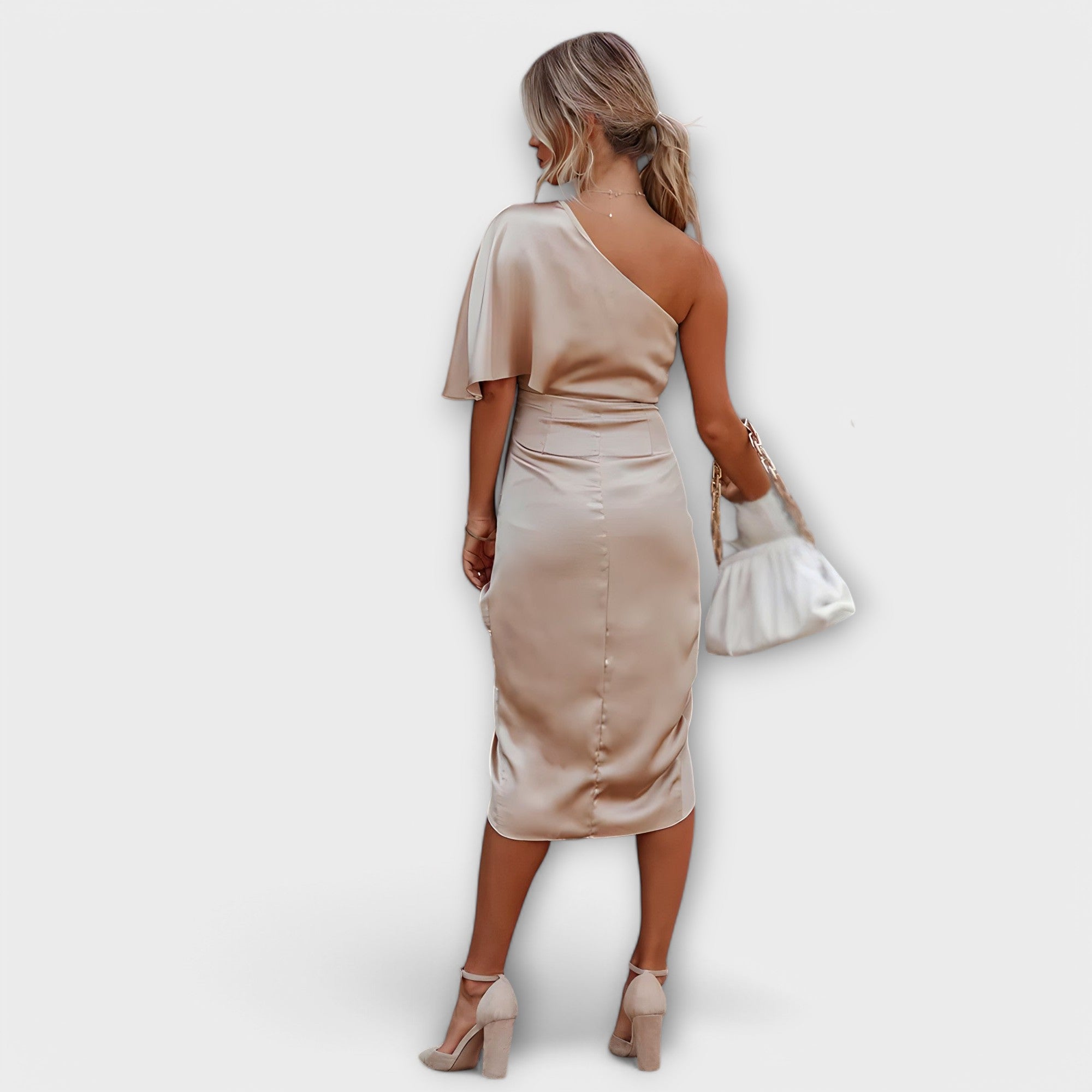 Women’s Evening Dress, Sleeveless, Elegant Fit, Subtle Neckline, Fabric