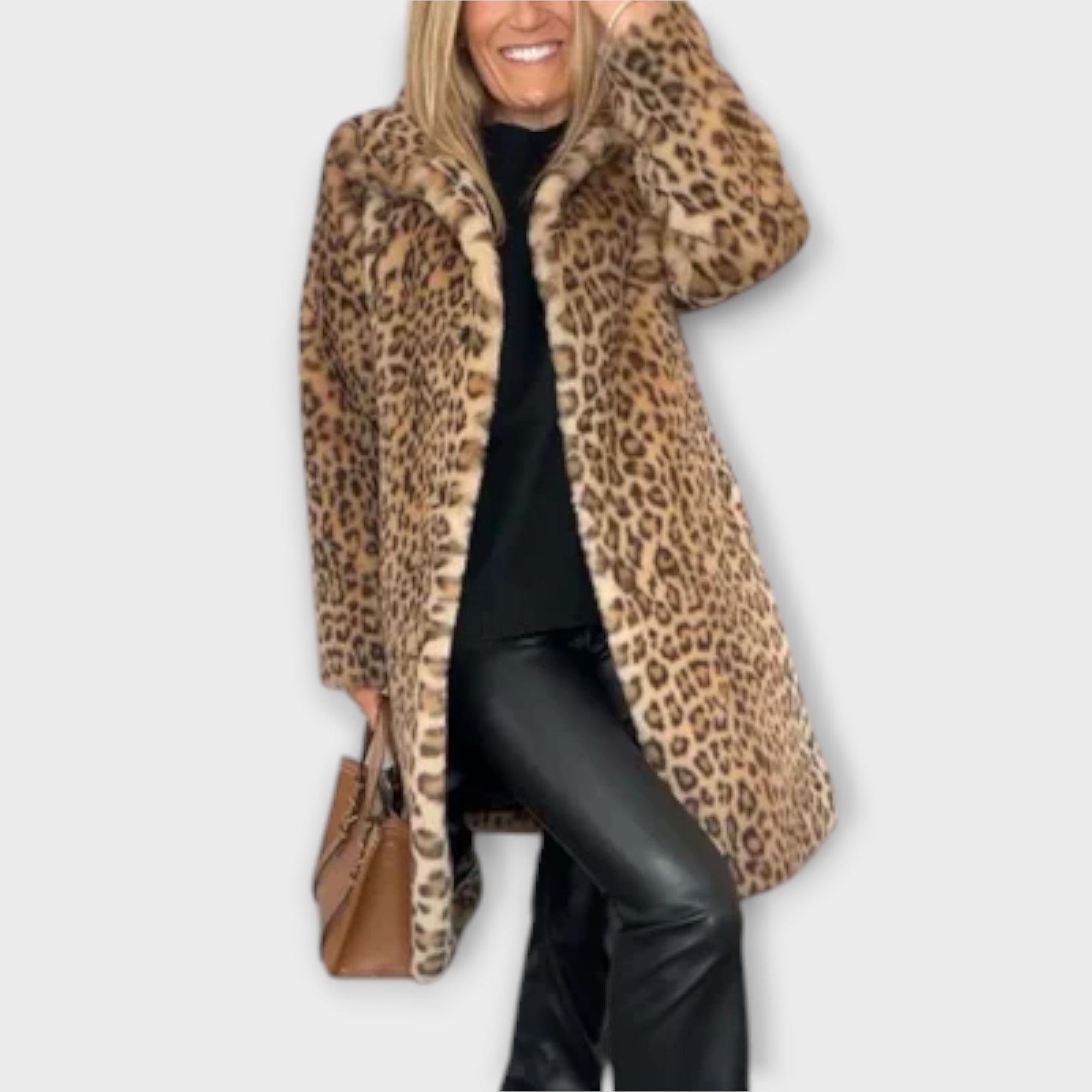 Women’s Leopard Print Coat, Tailored Fit, Insulated Warmth, Soft Durable Fabric