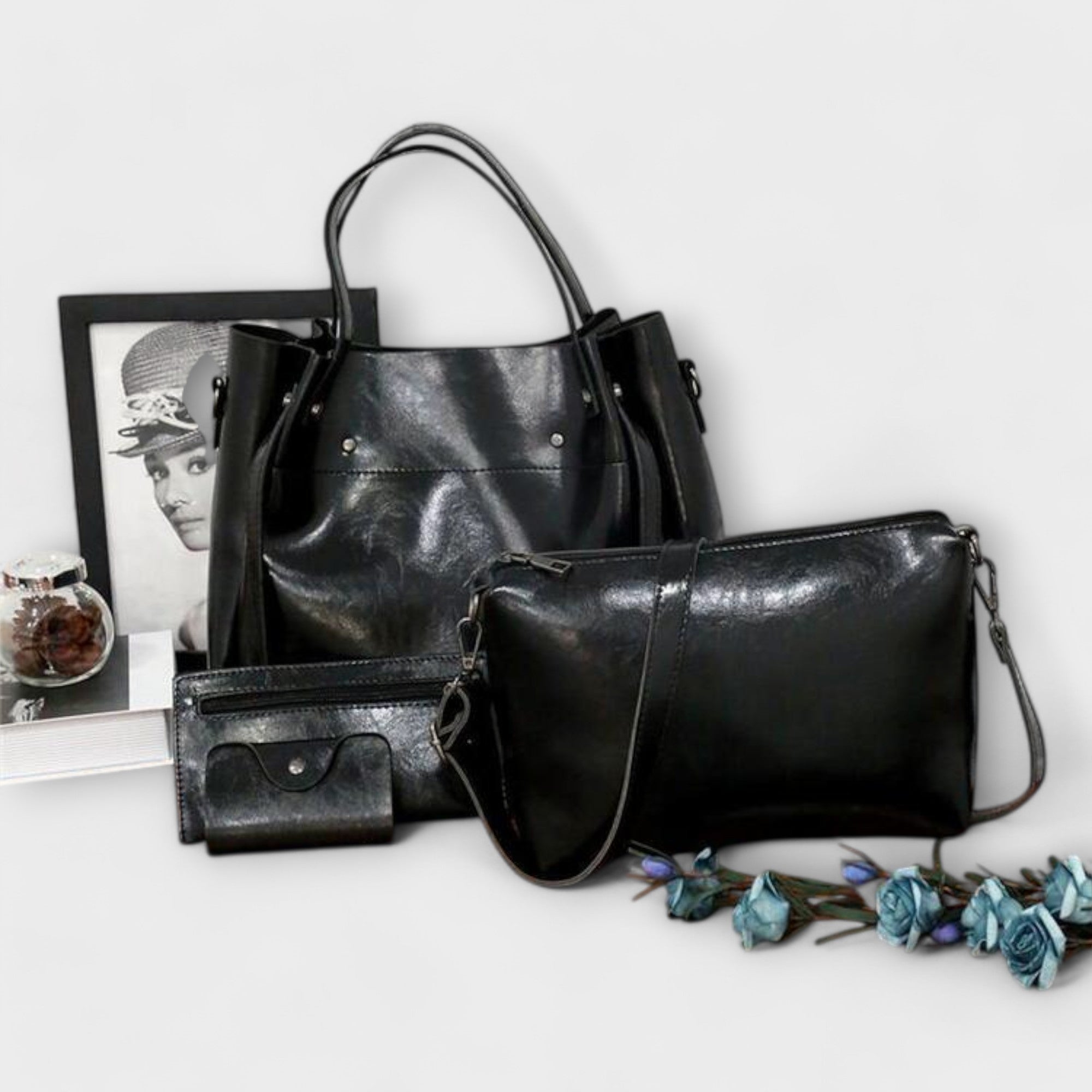 Women’s 4-Piece Bag Set, Versatile, Ergonomic Handles, Spacious Compartments, Durable Design
