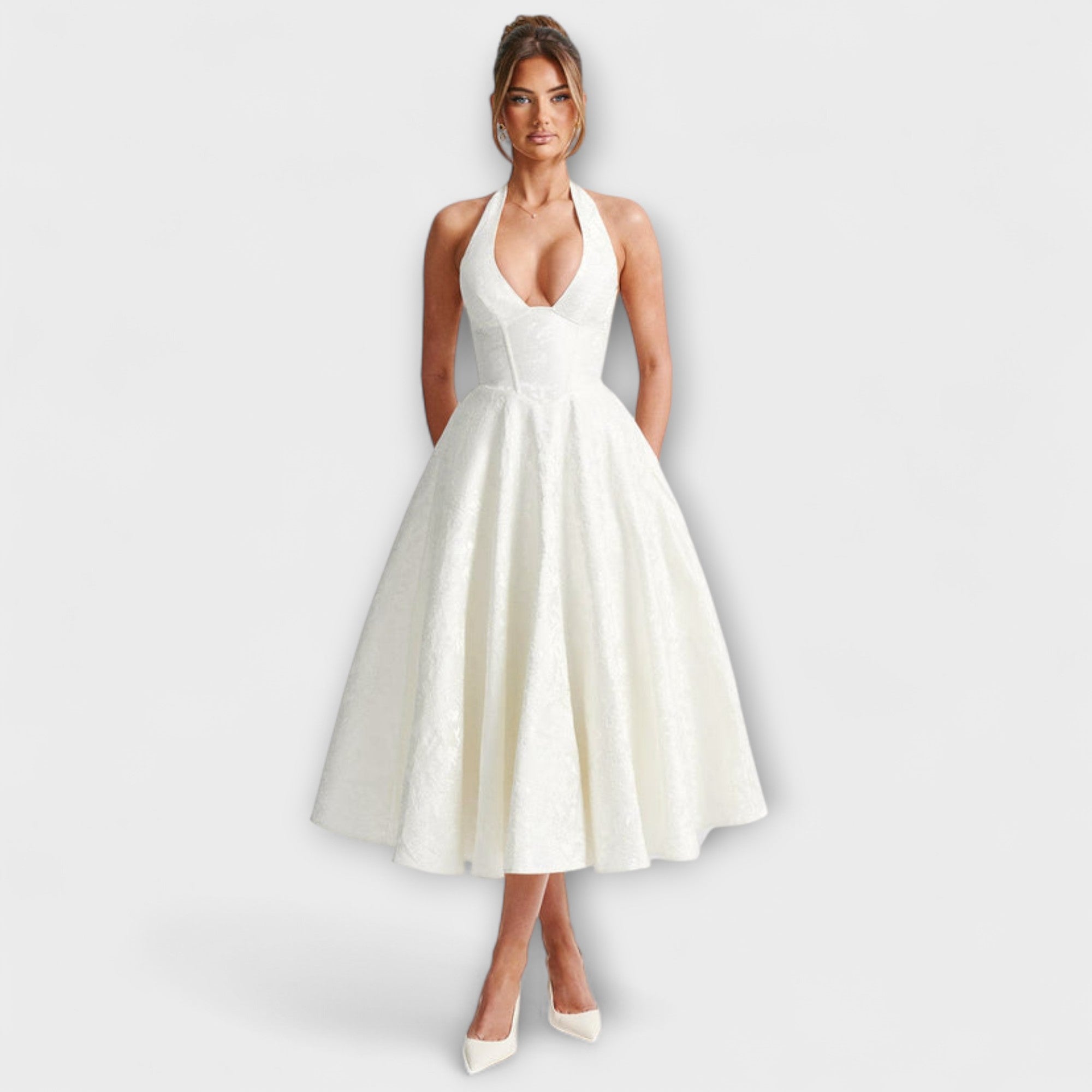 Women’s Midi Dress Sleeveless, Breathable Woven Blend, Soft Neckline, Flattering Fit