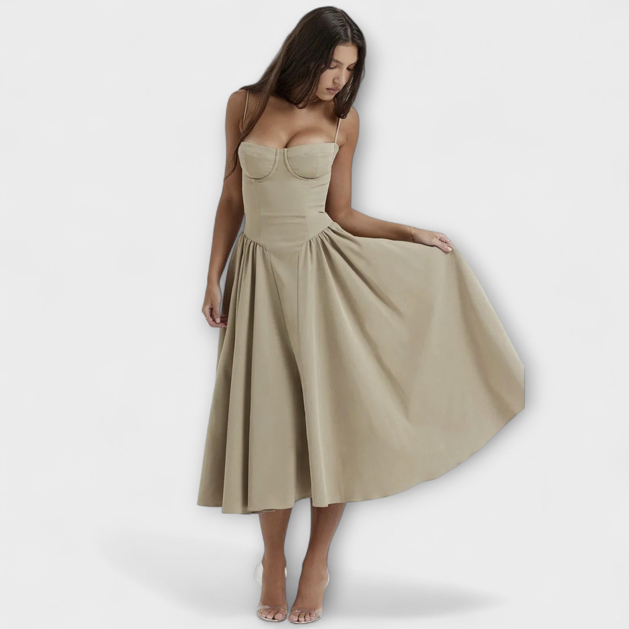 Women’s Sleeveless Corset Dress, Tailored Fit, Minimalist Elegant Silhouette