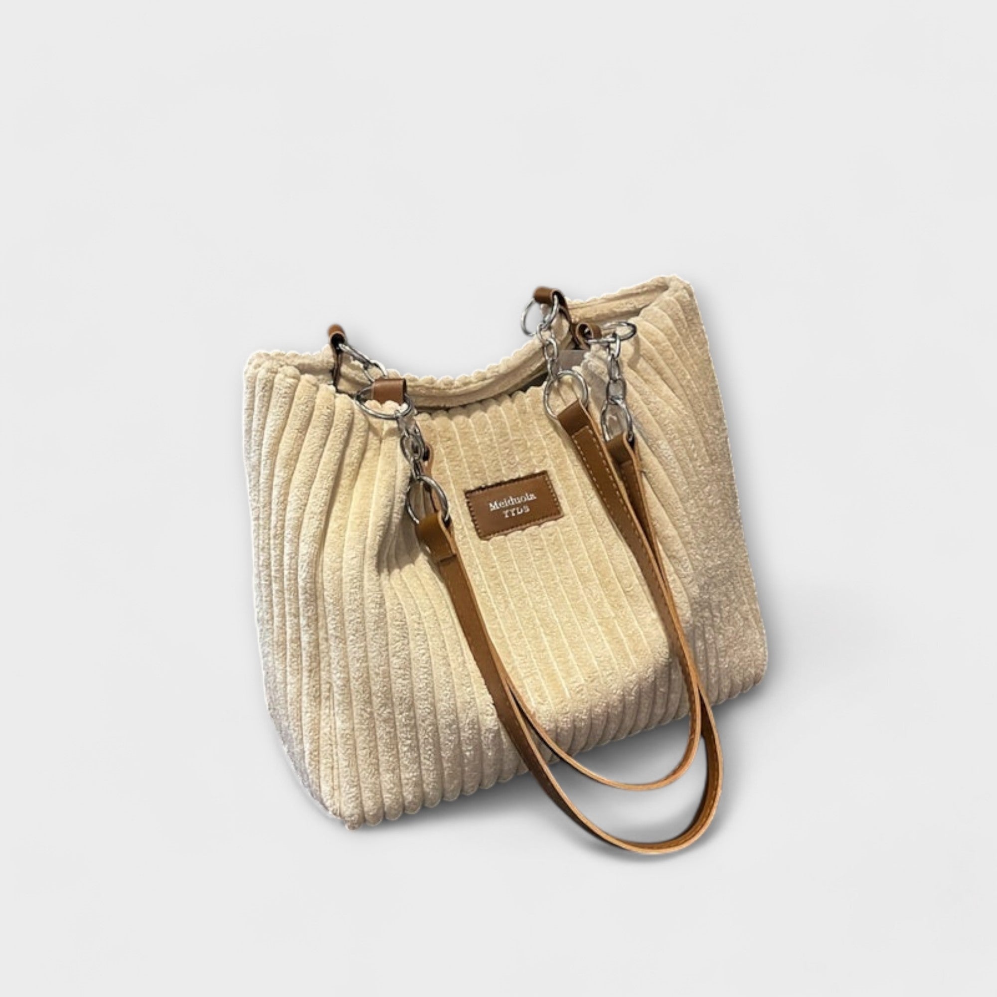 Women’s Khaki Shoulder Bag, Soft Lora Rope Material, Adjustable Strap