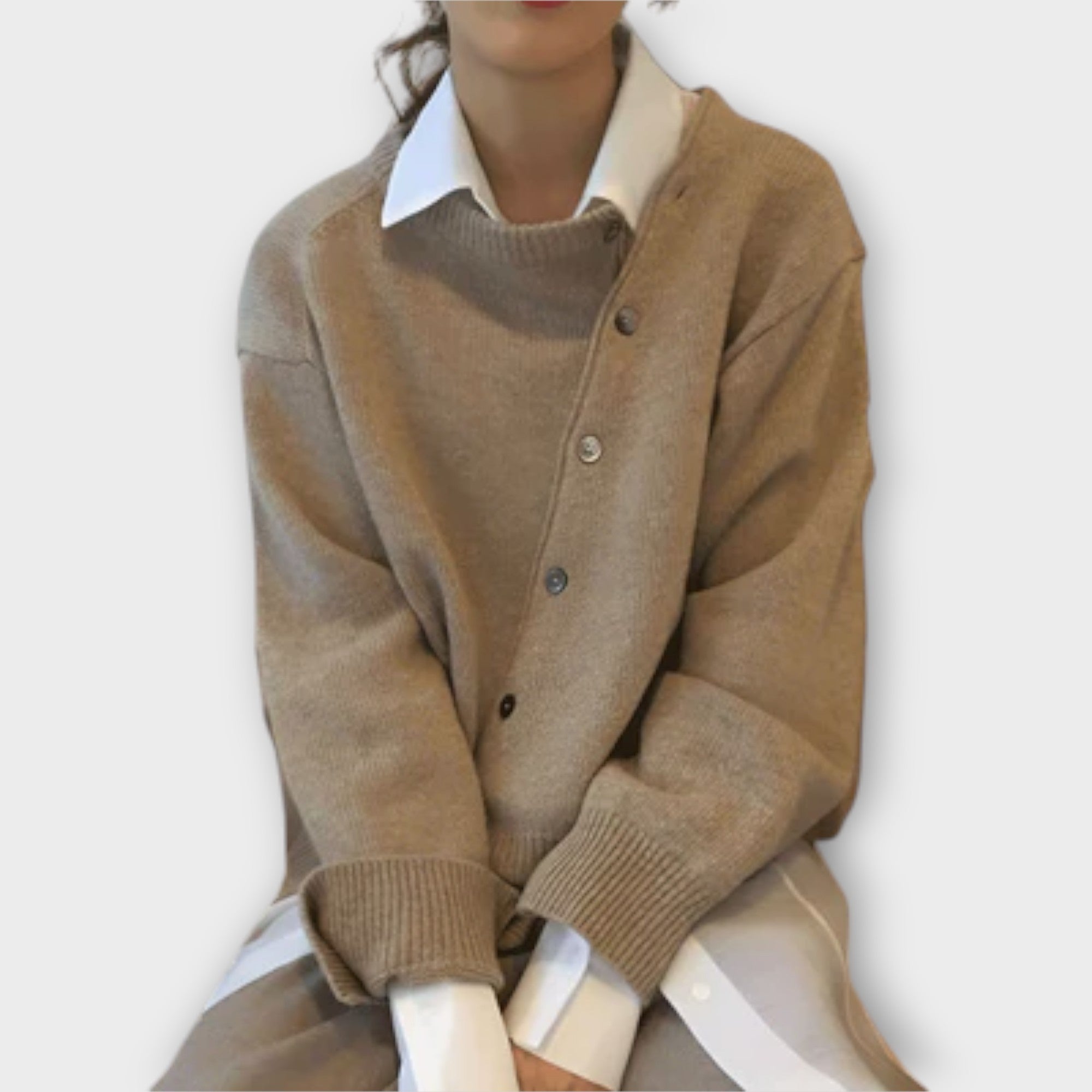 Women’s Button-Front Cardigan, Long Sleeve, V-Neck, Soft Breathable Fabric, Flattering Fit