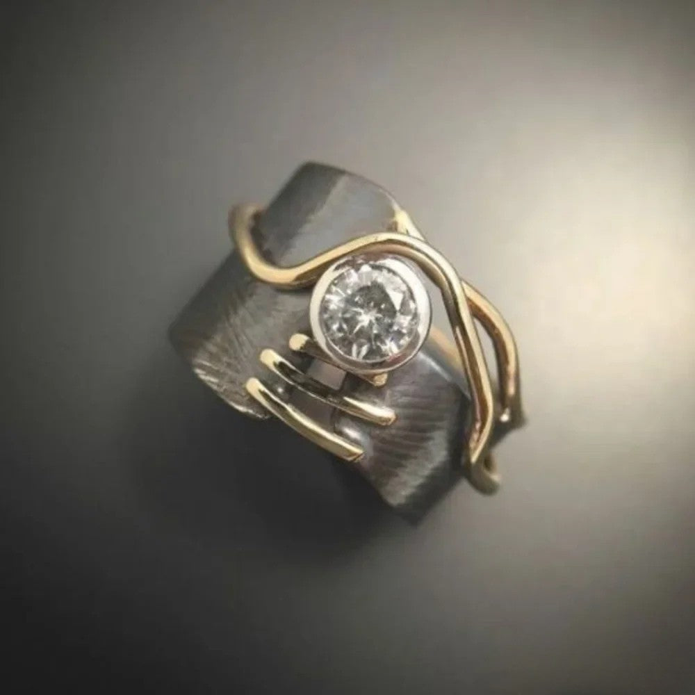 Ring, Polished Finish, Elegant Design, Durable Metal, Sparkling Stones