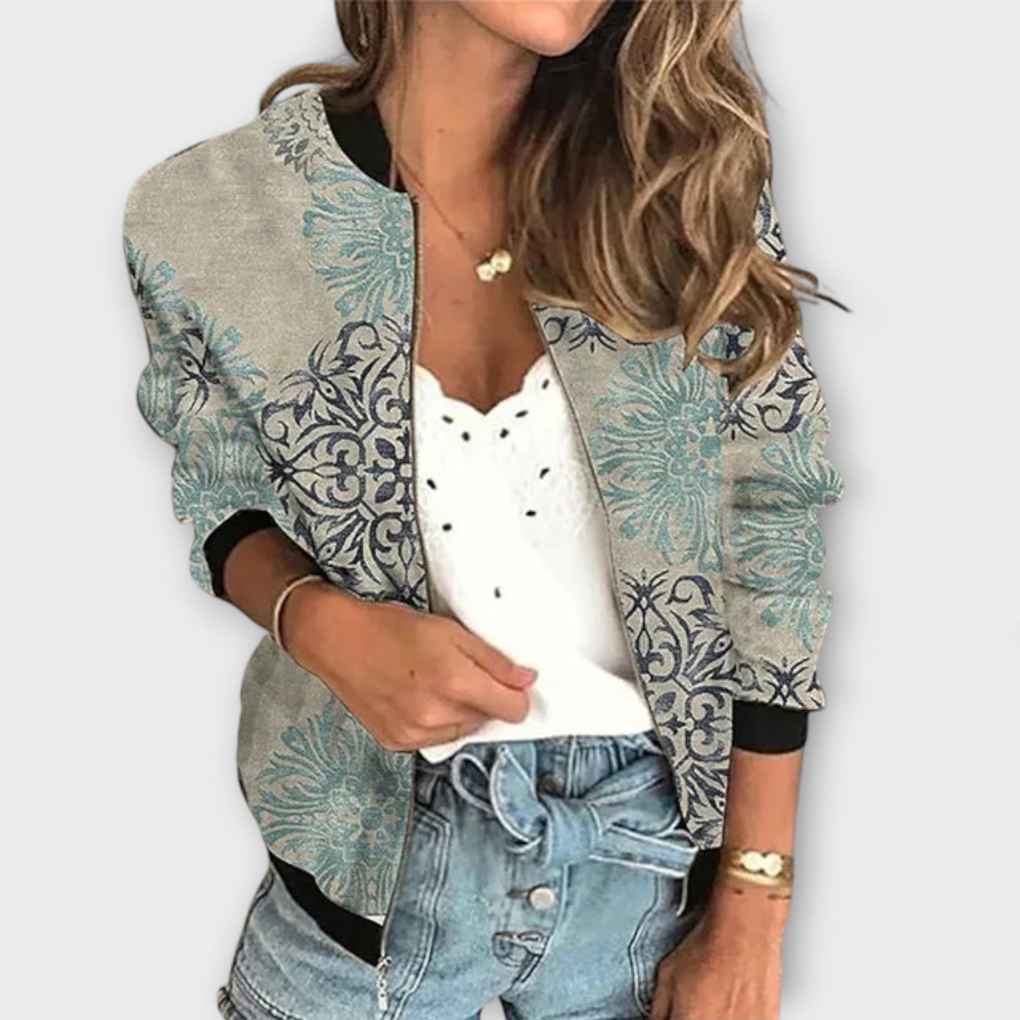Women’s Printed Lightweight Jacket, Long Sleeve, Tailored Fit, Comfortable, Durable Fabric