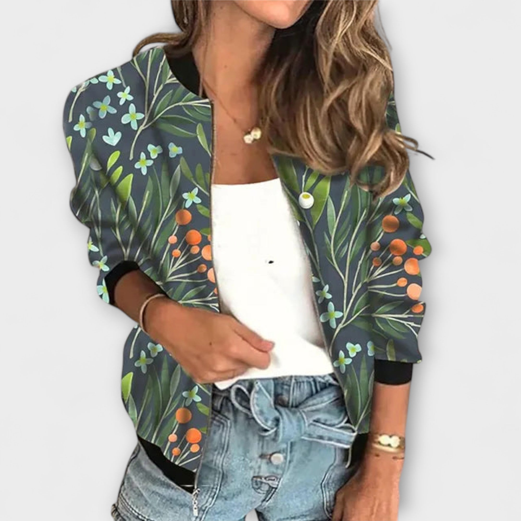 Women’s Printed Lightweight Jacket, Long Sleeve, Tailored Fit, Comfortable, Durable Fabric