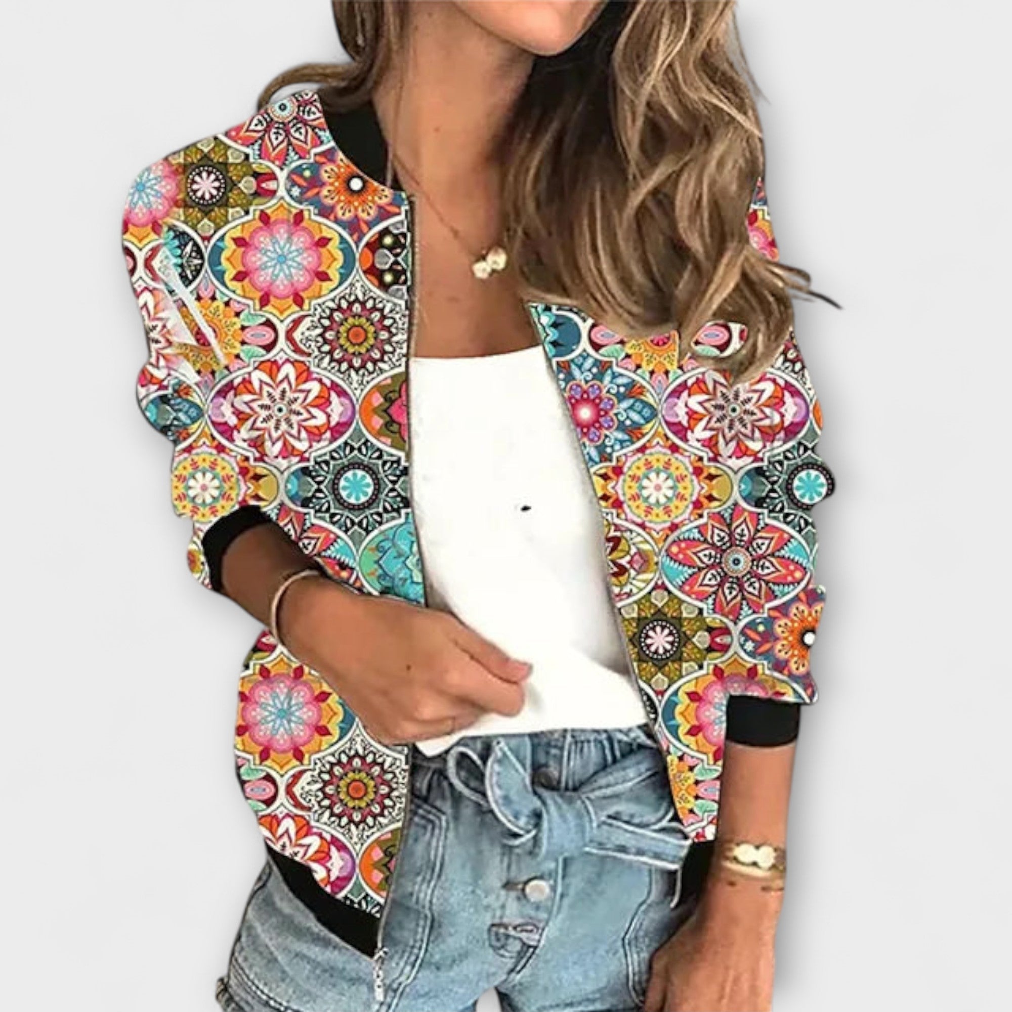 Women’s Printed Lightweight Jacket, Long Sleeve, Tailored Fit, Comfortable, Durable Fabric
