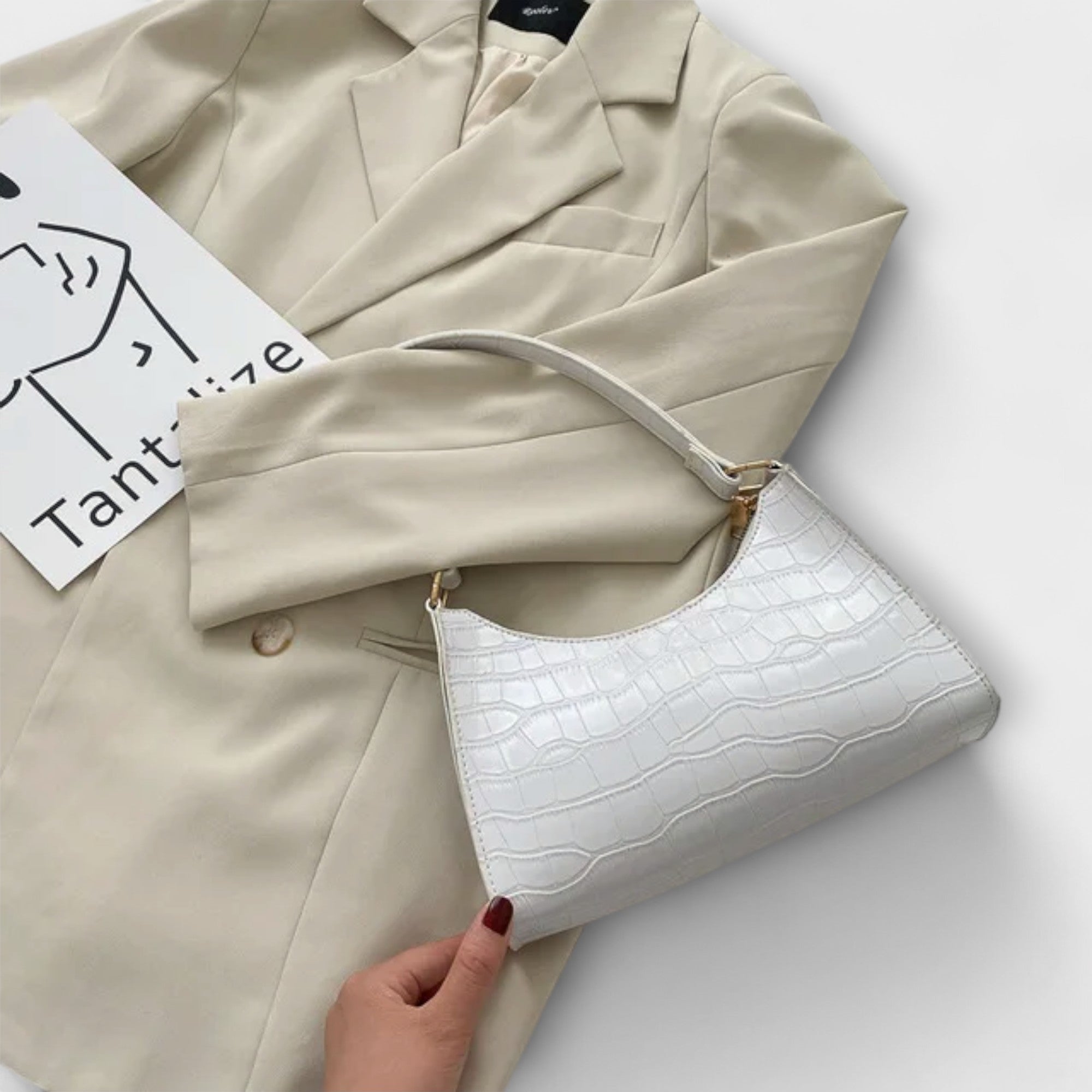 Leather Bag, Glossy Finish, Spacious Interior, Comfortable Handles, Versatile Design