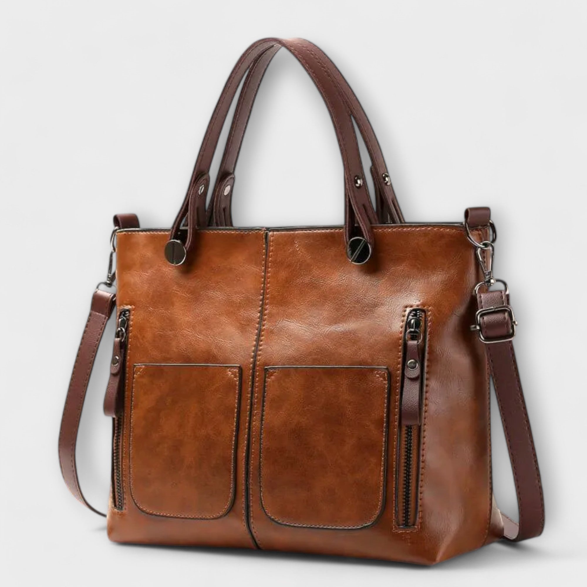 Leather Bag, Leather, Spacious Interior, Durable, Practical Design