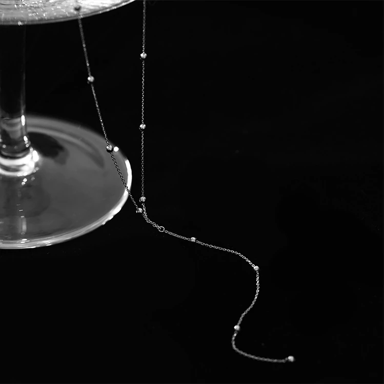 Women’s Silver-Plated Y-Shaped Necklace, Adjustable 48cm Chain, Lightweight, Elegant Design