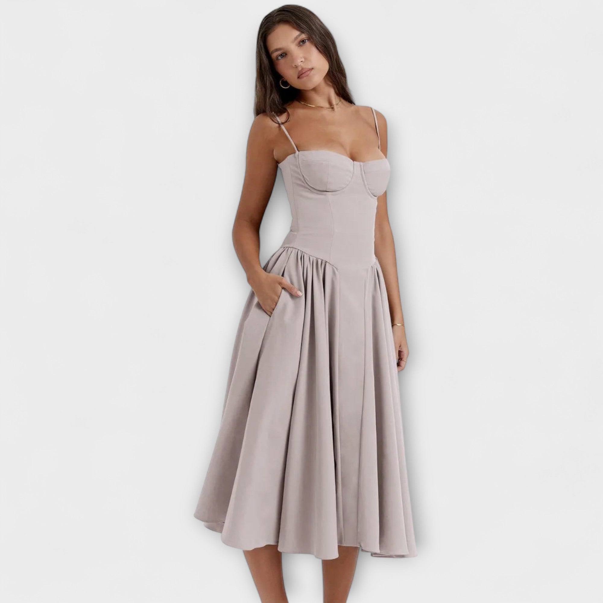 Women’s Sleeveless Corset Dress, Tailored Fit, Minimalist Elegant Silhouette