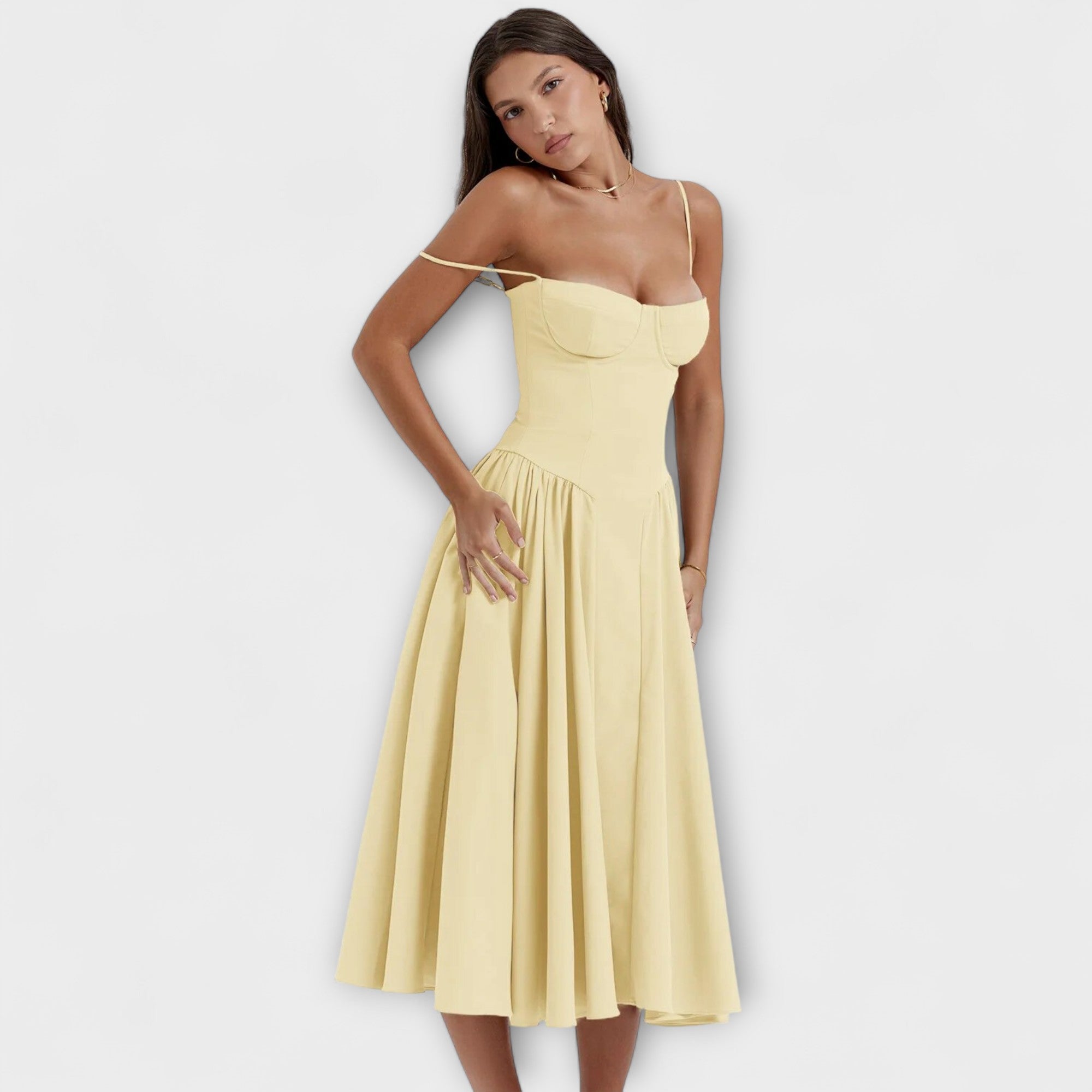 Women’s Sleeveless Corset Dress, Tailored Fit, Minimalist Elegant Silhouette