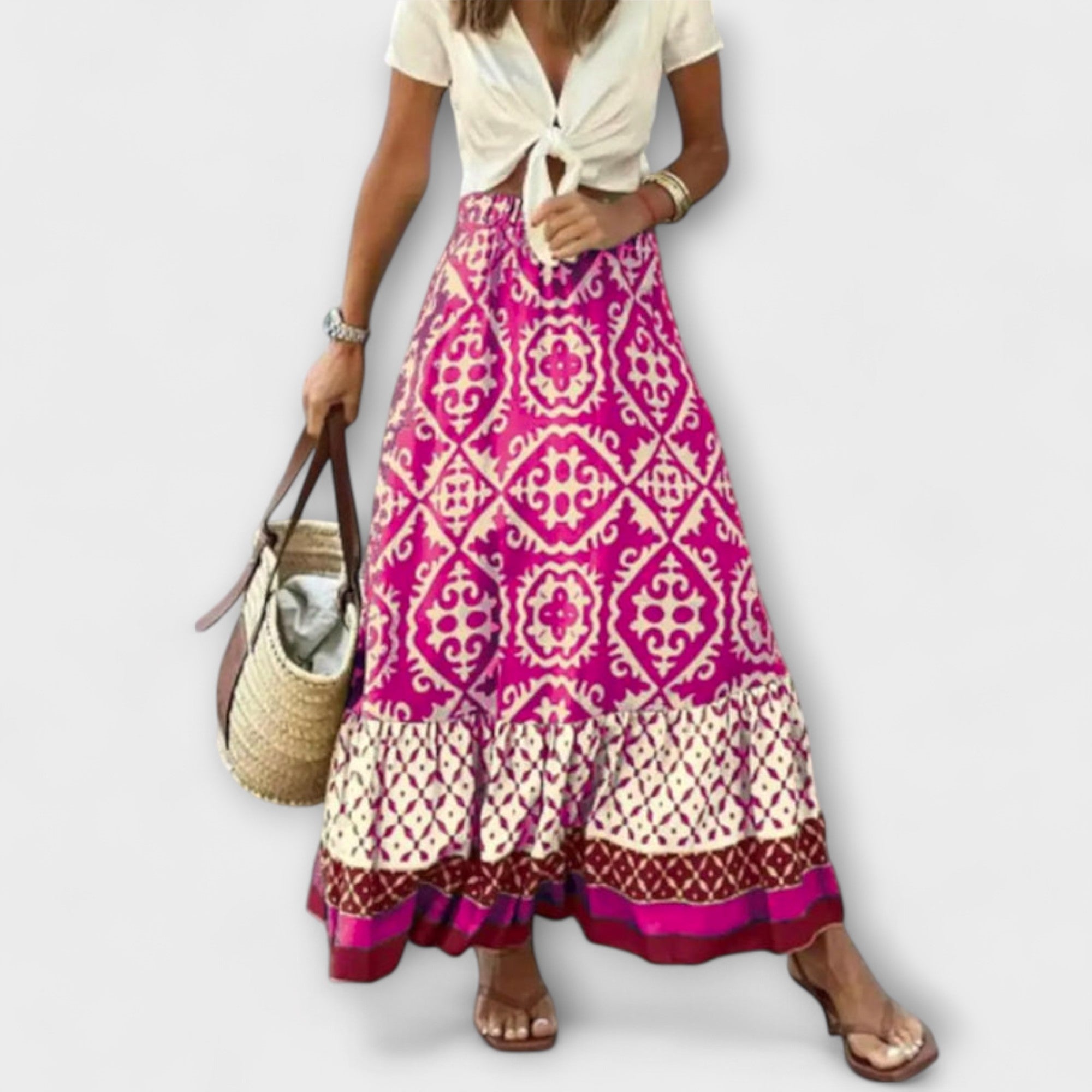 Women’s High-Waisted Skirt, Vibrant Colors, Sleeveless, Flattering Fit