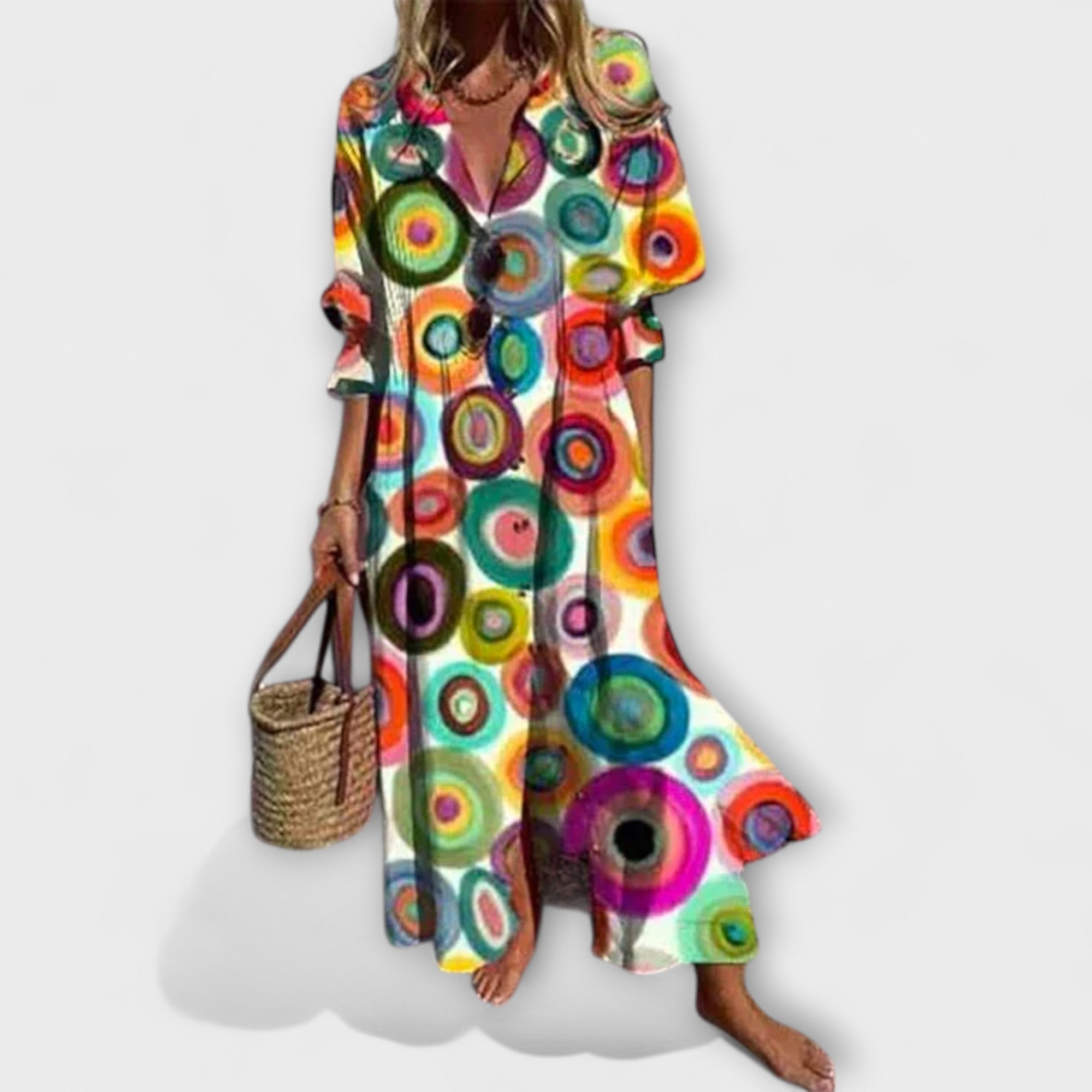 Women’s Maxi Dress, Floral Print, Sleeveless, V-Neck, Relaxed Fit, Lightweight Fabric