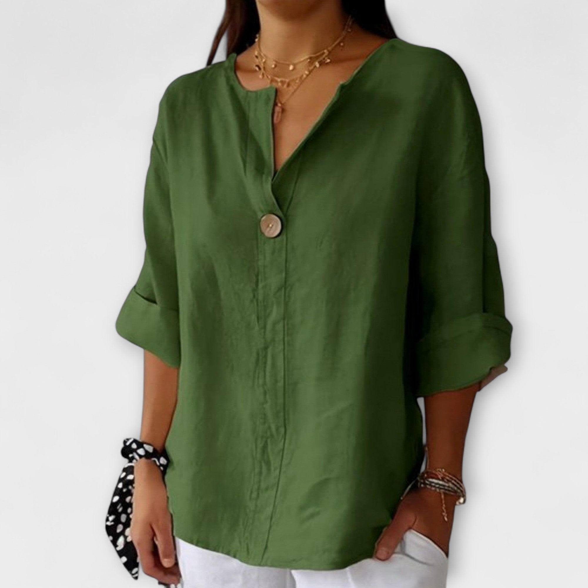 Women’s Blouse, Soft Fabric, V-Neckline, Versatile Fit, Comfortable and Breathable