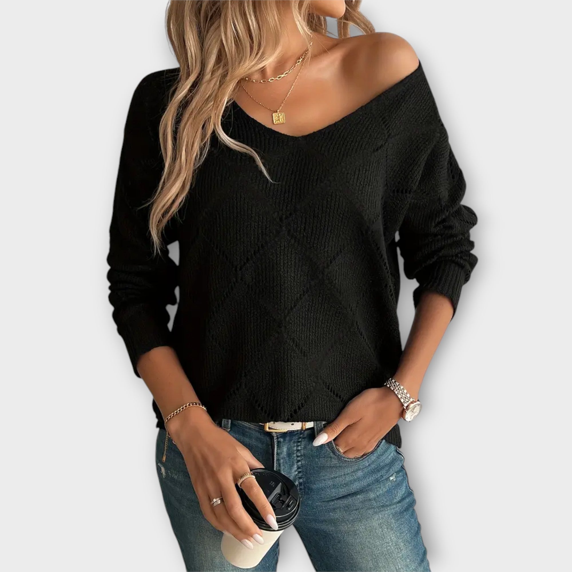 Women’s Casual Jumper, Knit Blend, Long Sleeve, Crew Neck, Relaxed Fit