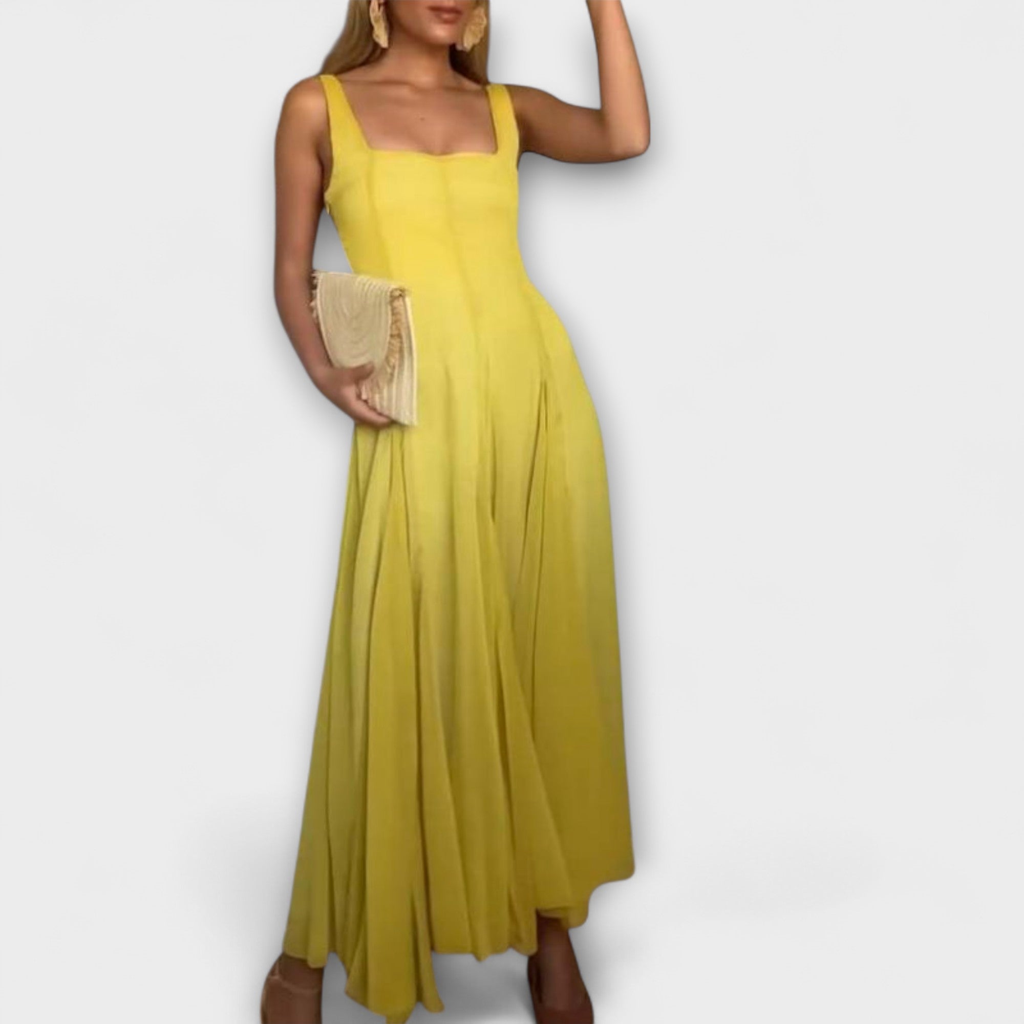 Women’s Dress, Square Neckline, Fitted Silhouette, A-Line Skirt, Versatile Occasion Wear