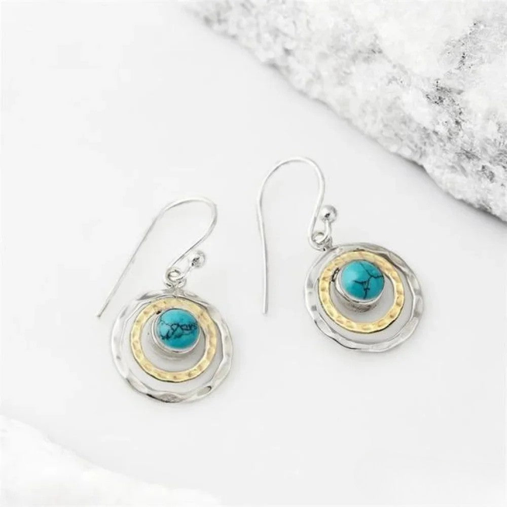 Women’s Earrings, Polished Finish, Shimmering Stones, Elegant Radiant Design