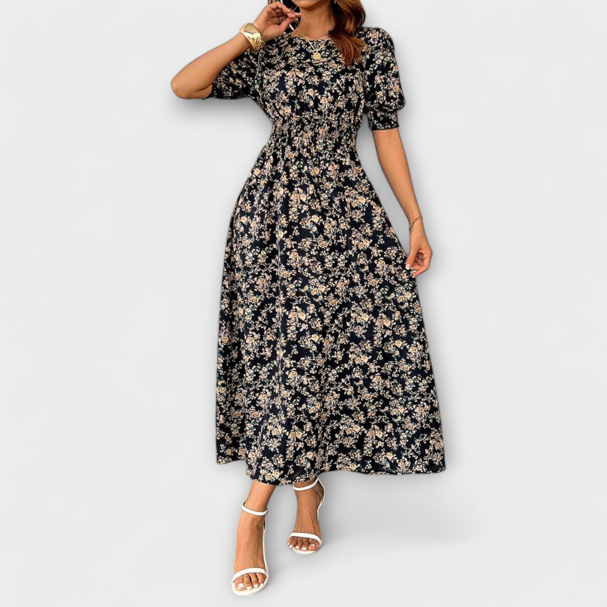 Women’s Floral Dress, Relaxed Fit, Soft Breathable Fabric, Feminine Details