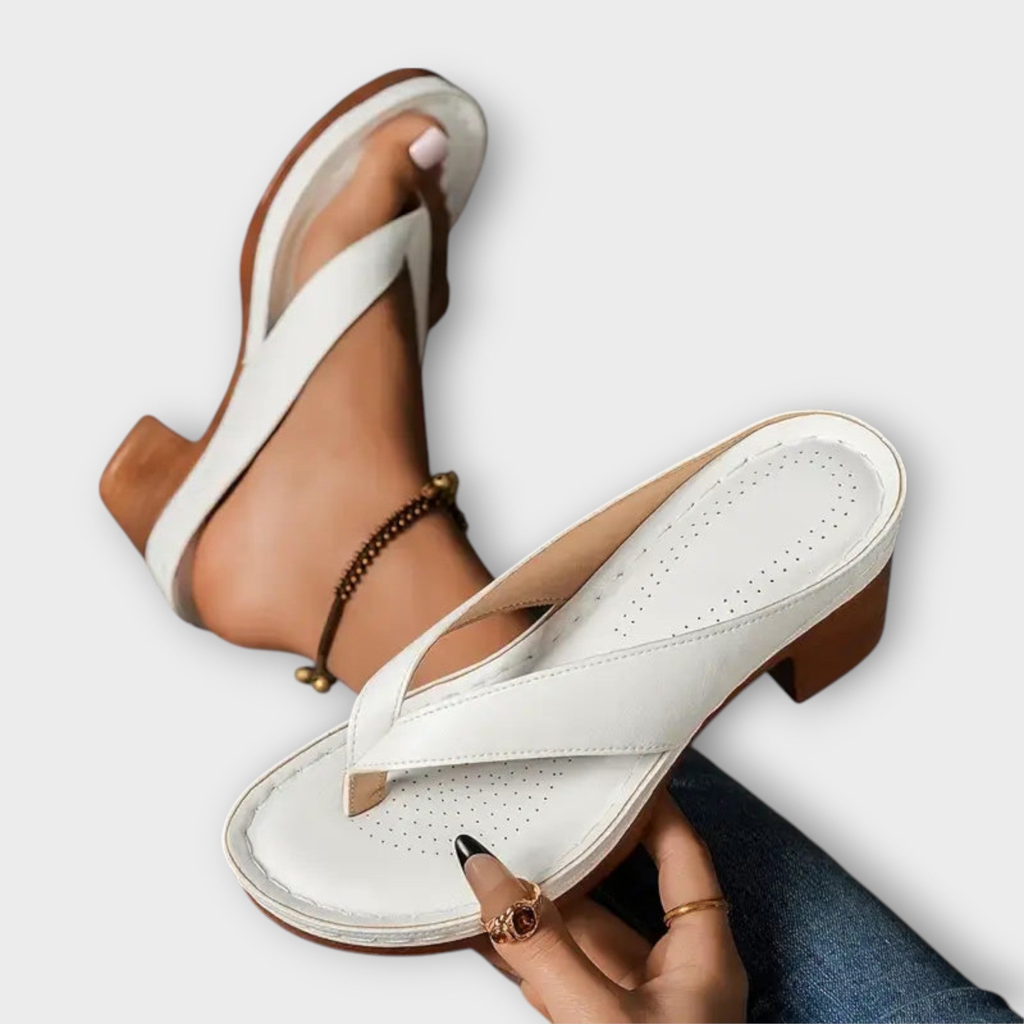 Women’s Heeled Slippers, Natural Fiber, Cushioned Sole, Ergonomic Support, Non-Slip Outsole