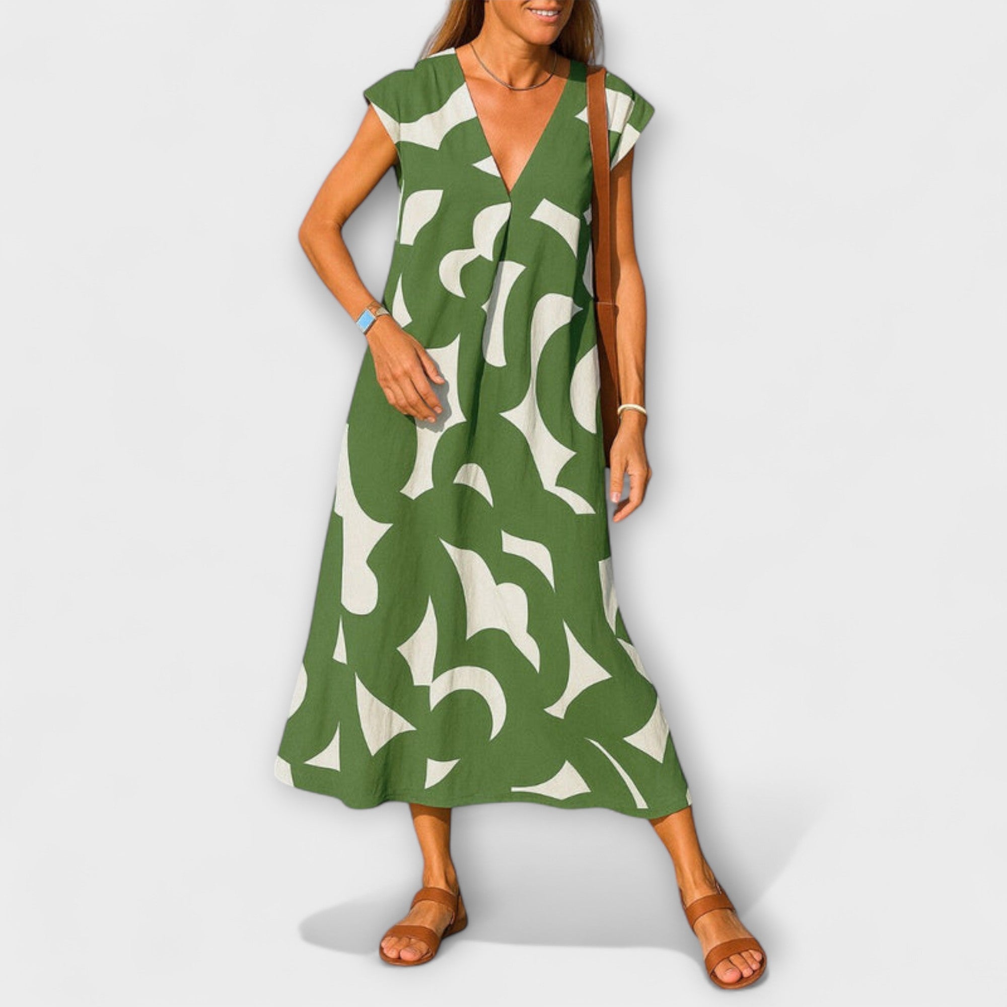 Women’s Lightweight Dress, V-Neck, Loose Fit, Breathable Lightweight Fabric