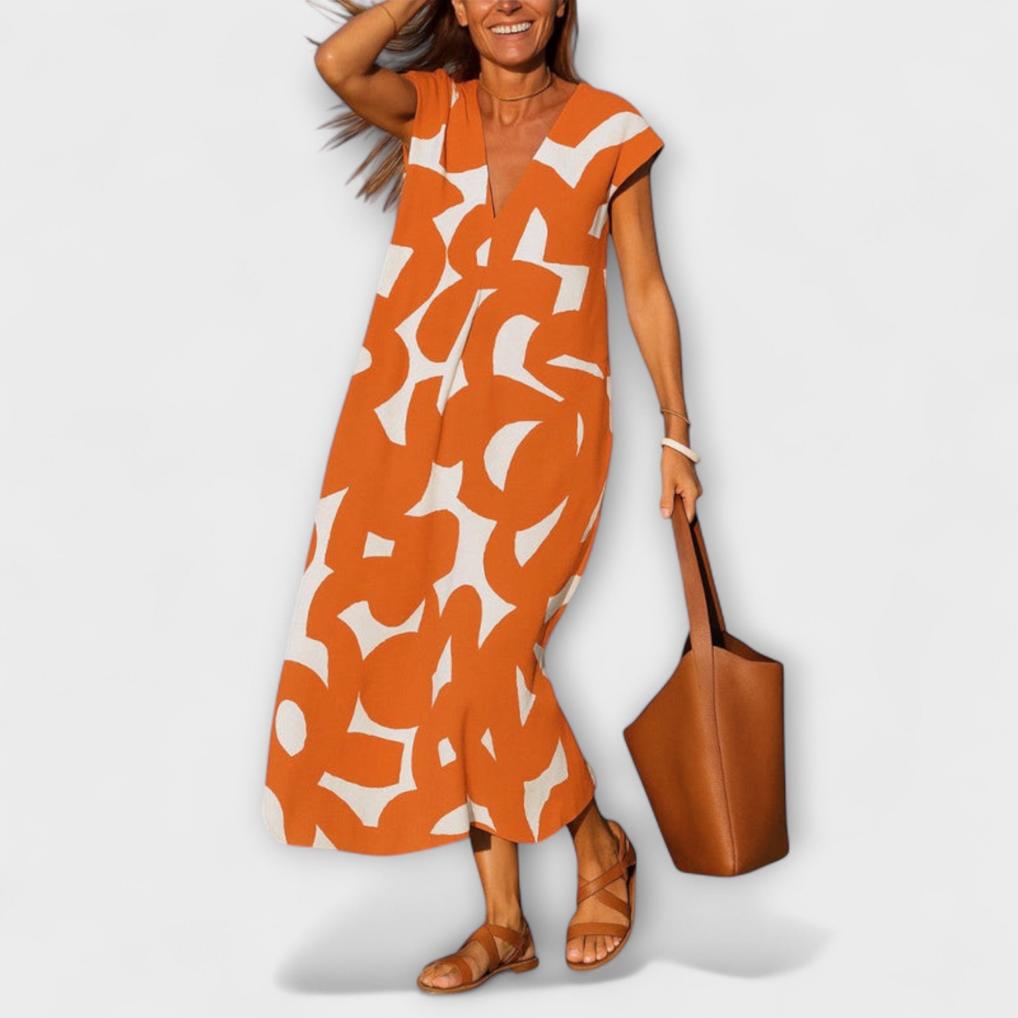 Women’s Lightweight Dress, V-Neck, Loose Fit, Breathable Lightweight Fabric