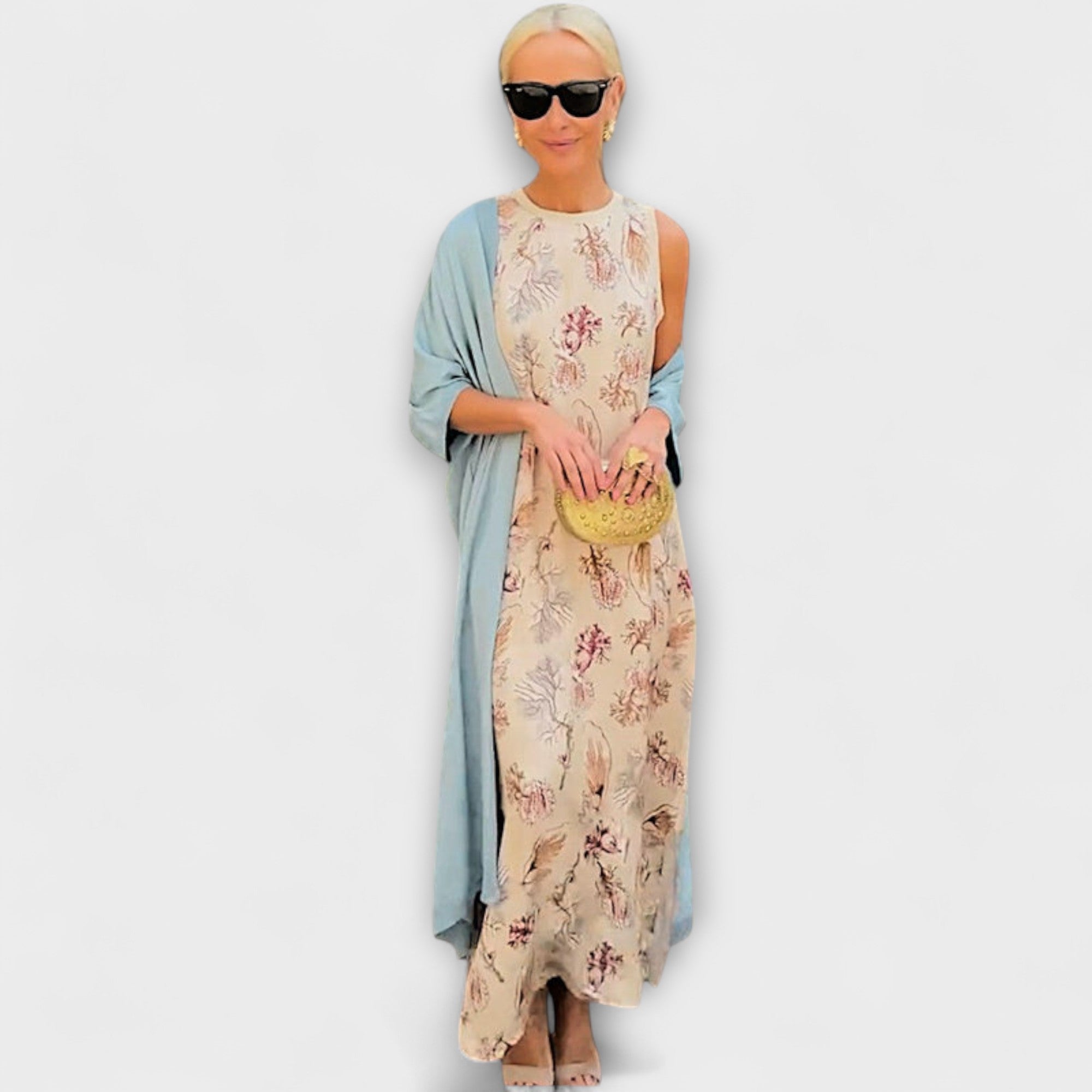 Women’s Maxi Dress, Sleeveless, Floral Pattern, Flowing Fit, Lightweight Material