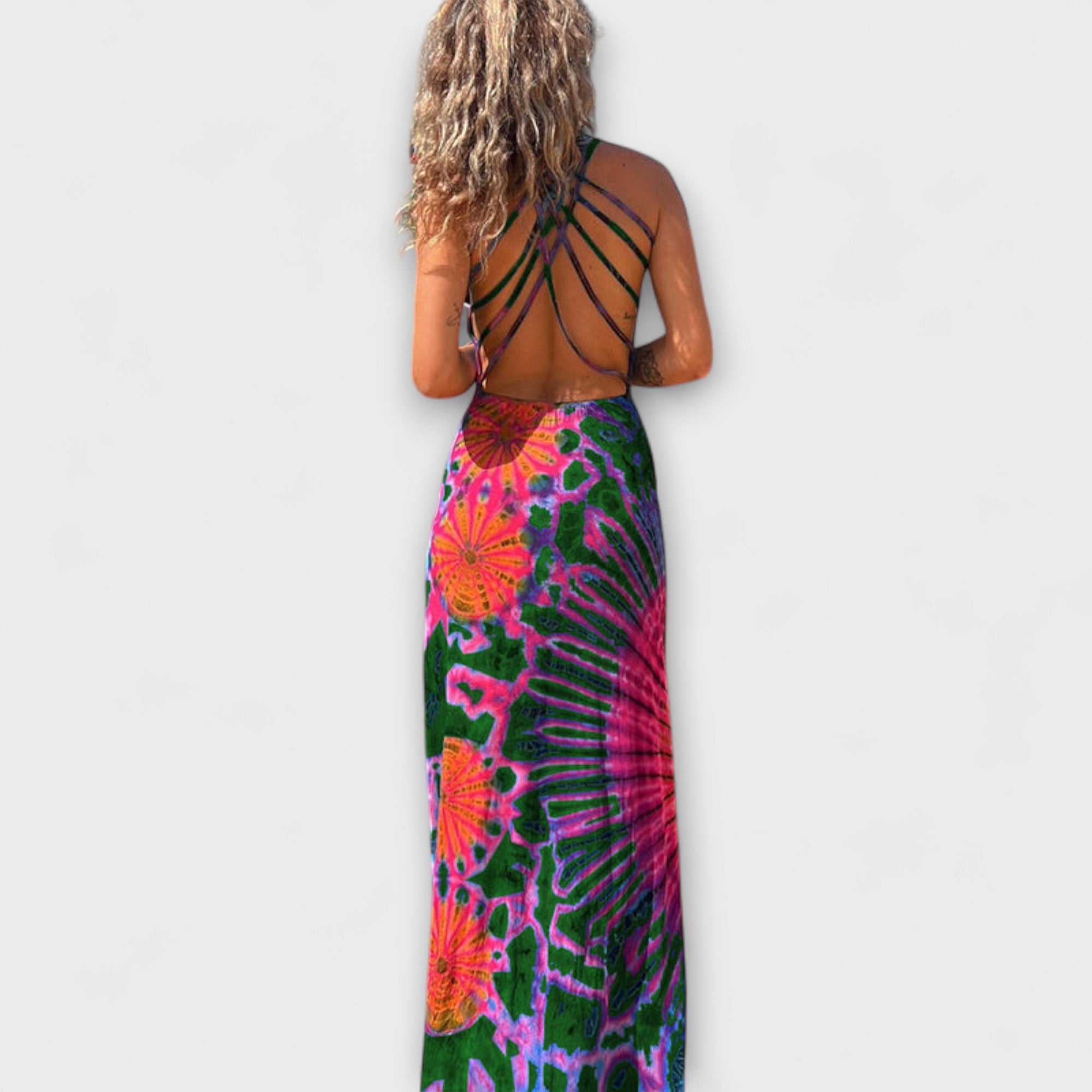 Women’s Maxi Dress, Sleeveless, Round Neck, Regular Fit, Unplaced Print, High-Quality Fabric