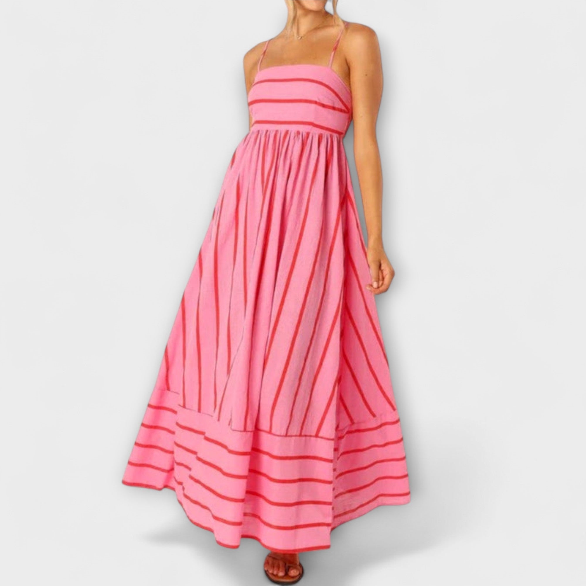 Women’s Maxi Dress, Sleeveless, Scoop Neckline, Flowing Fit, Lightweight Fabric, Flattering Silhouette, Romantic Details