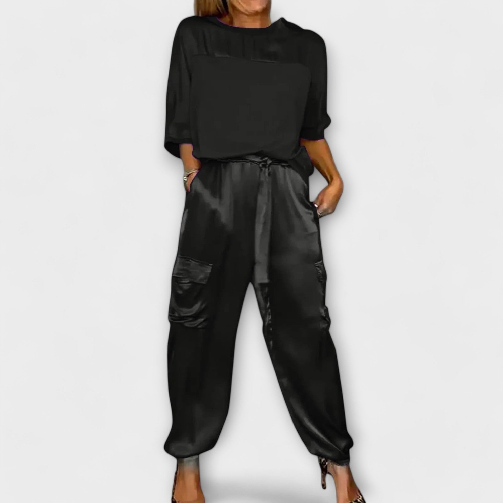 Women’s Mid-Length Dress, Long Sleeve, Round Neck, Relaxed Fit, Soft Breathable Fabric