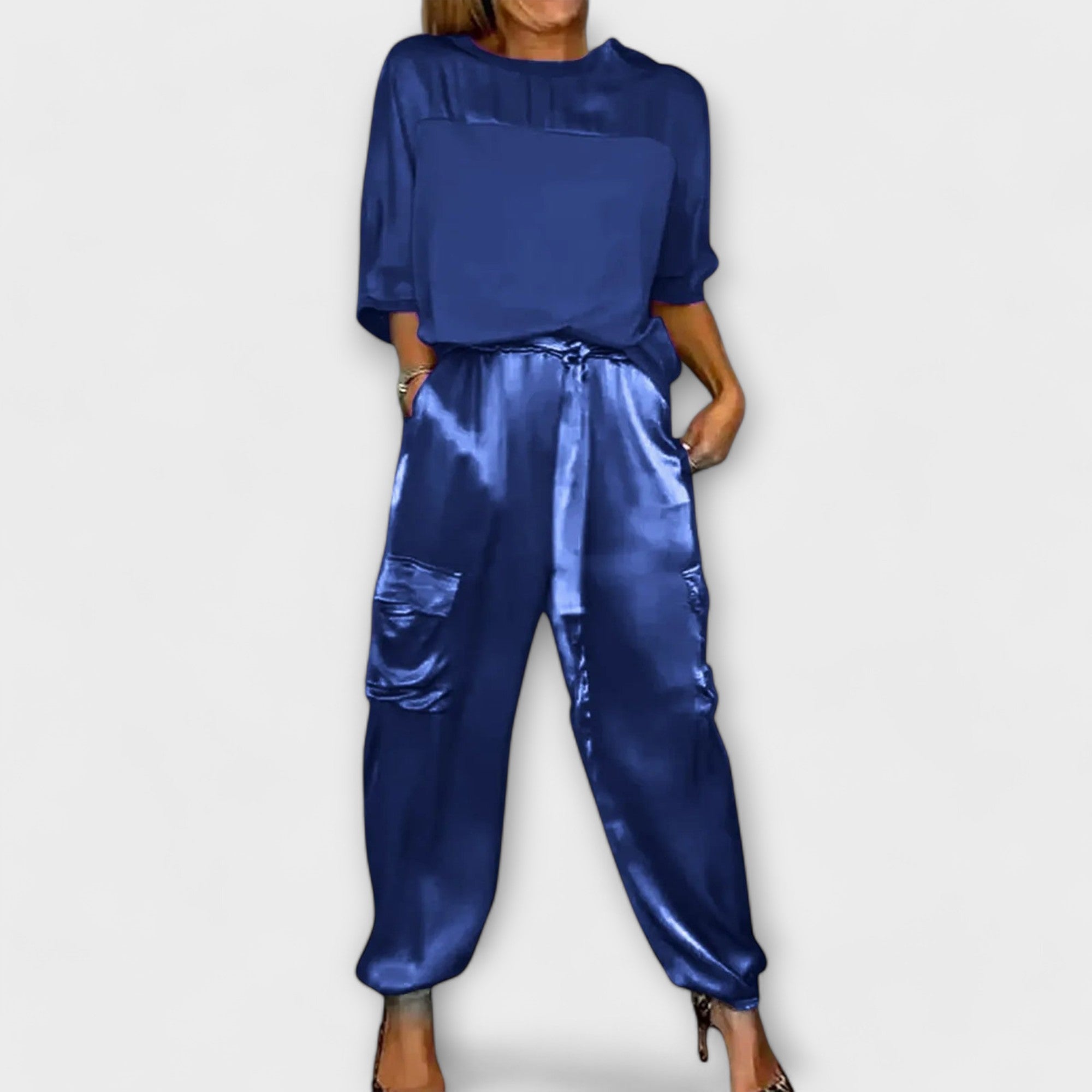 Women’s Mid-Length Dress, Long Sleeve, Round Neck, Relaxed Fit, Soft Breathable Fabric