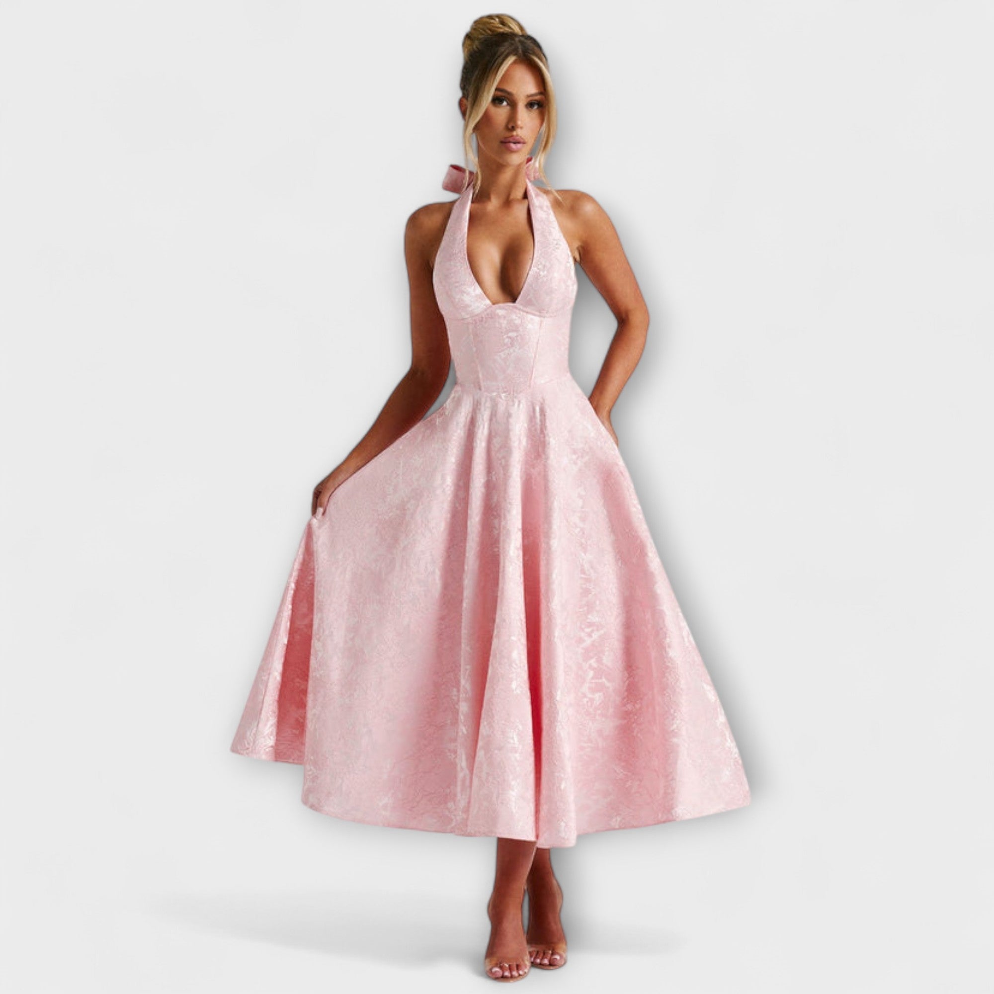 Women’s Midi Dress Sleeveless, Breathable Woven Blend, Soft Neckline, Flattering Fit