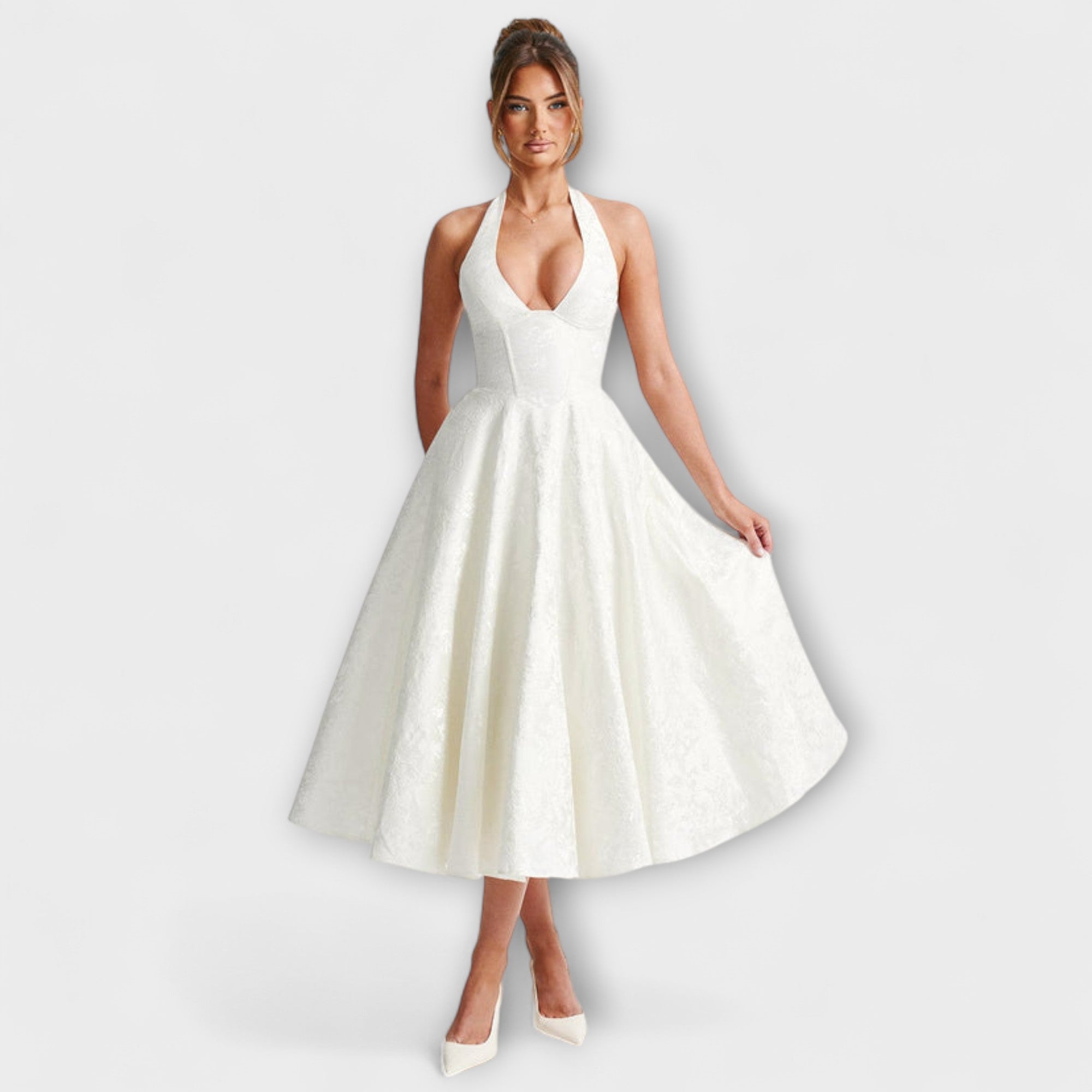 Women’s Midi Dress Sleeveless, Breathable Woven Blend, Soft Neckline, Flattering Fit