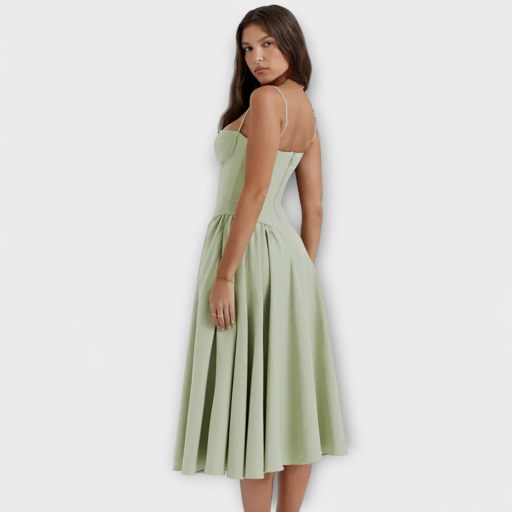 Women’s Sleeveless Corset Dress, Tailored Fit, Minimalist Elegant Silhouette