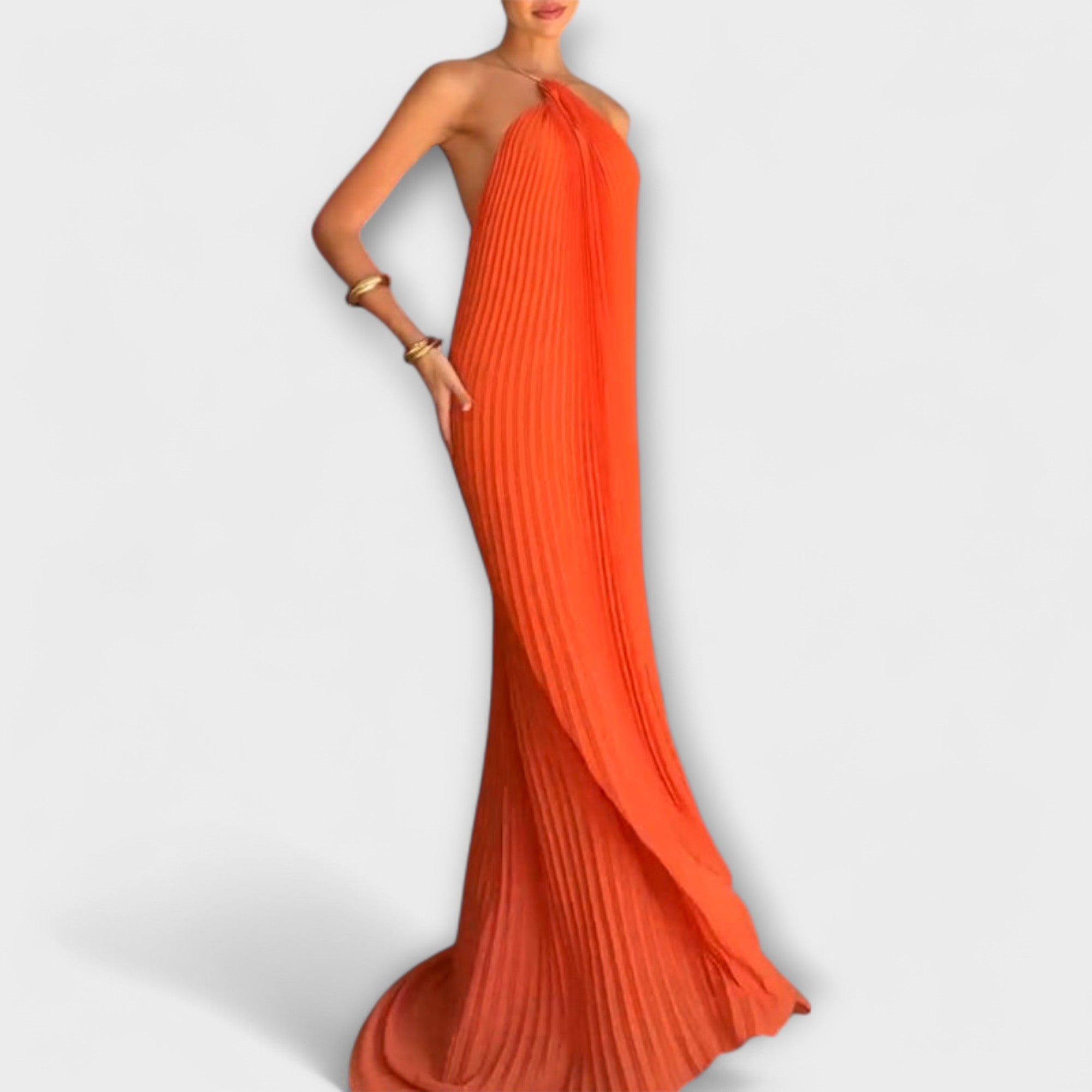 Women’s Sleeveless Dress, Non-Stretch Fabric, Round Neckline, Structured Fit