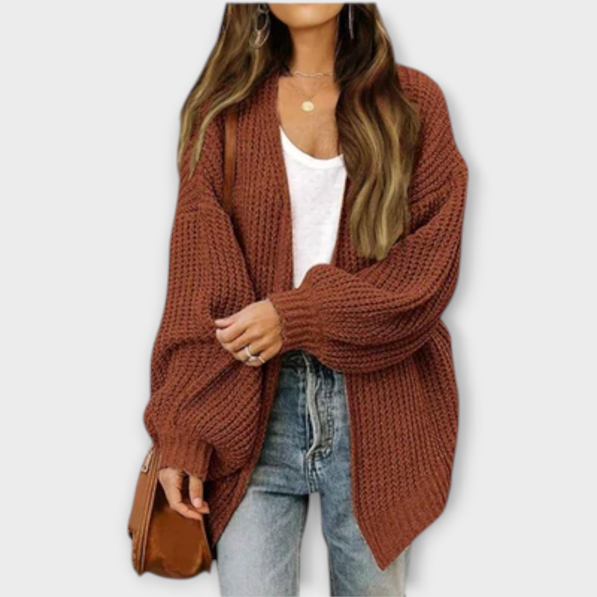 Women’s Synthetic Cardigan, Long Sleeve, Open Neckline, Relaxed Fit, Versatile Layering Piece