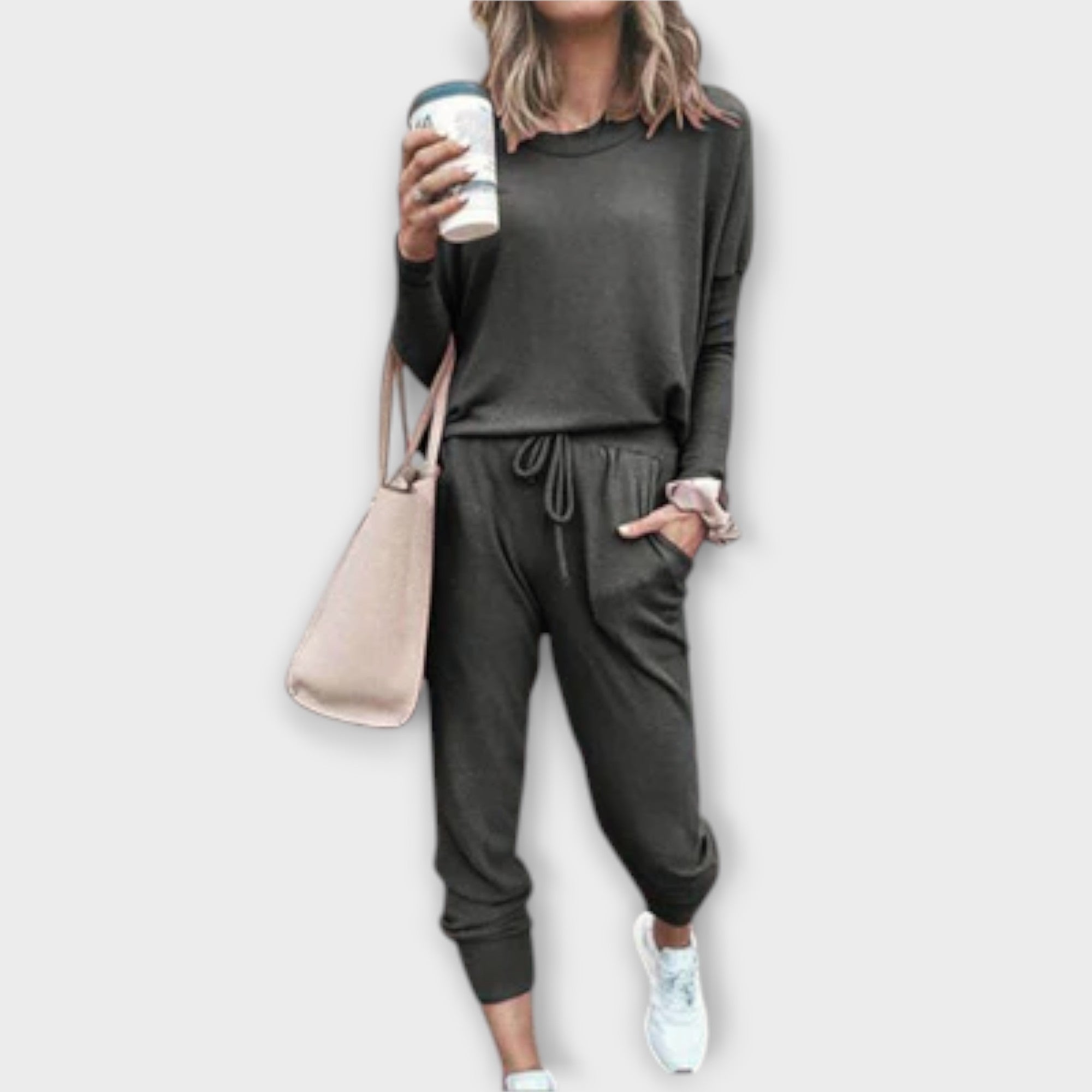 Women’s Tracksuit Set, Long Jumper and Joggers with Elasticated Waistband, Soft Durable Comfortable Fit
