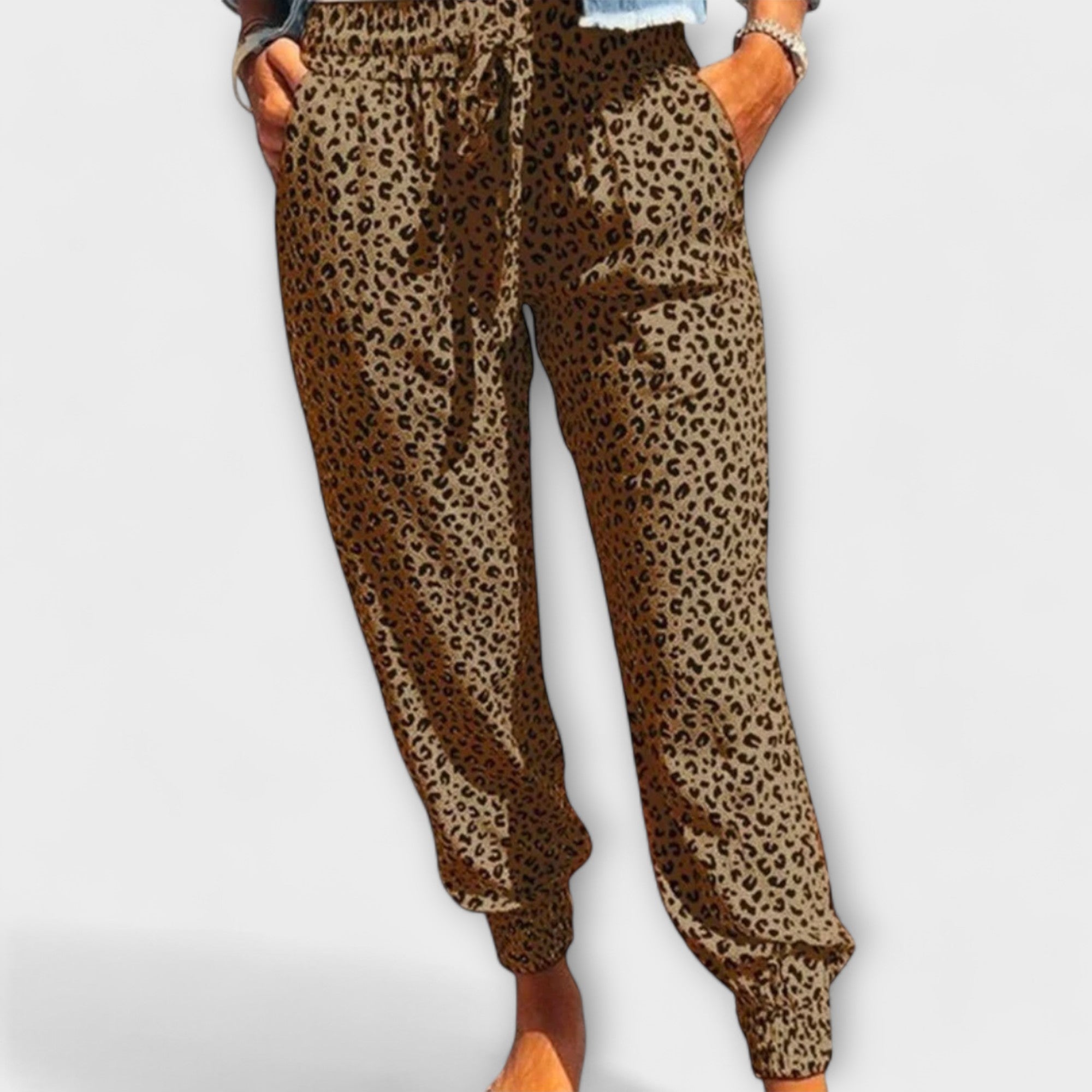 Women’s Wide-Leg Trousers, Animal Print, Tailored Fit, Durable Material