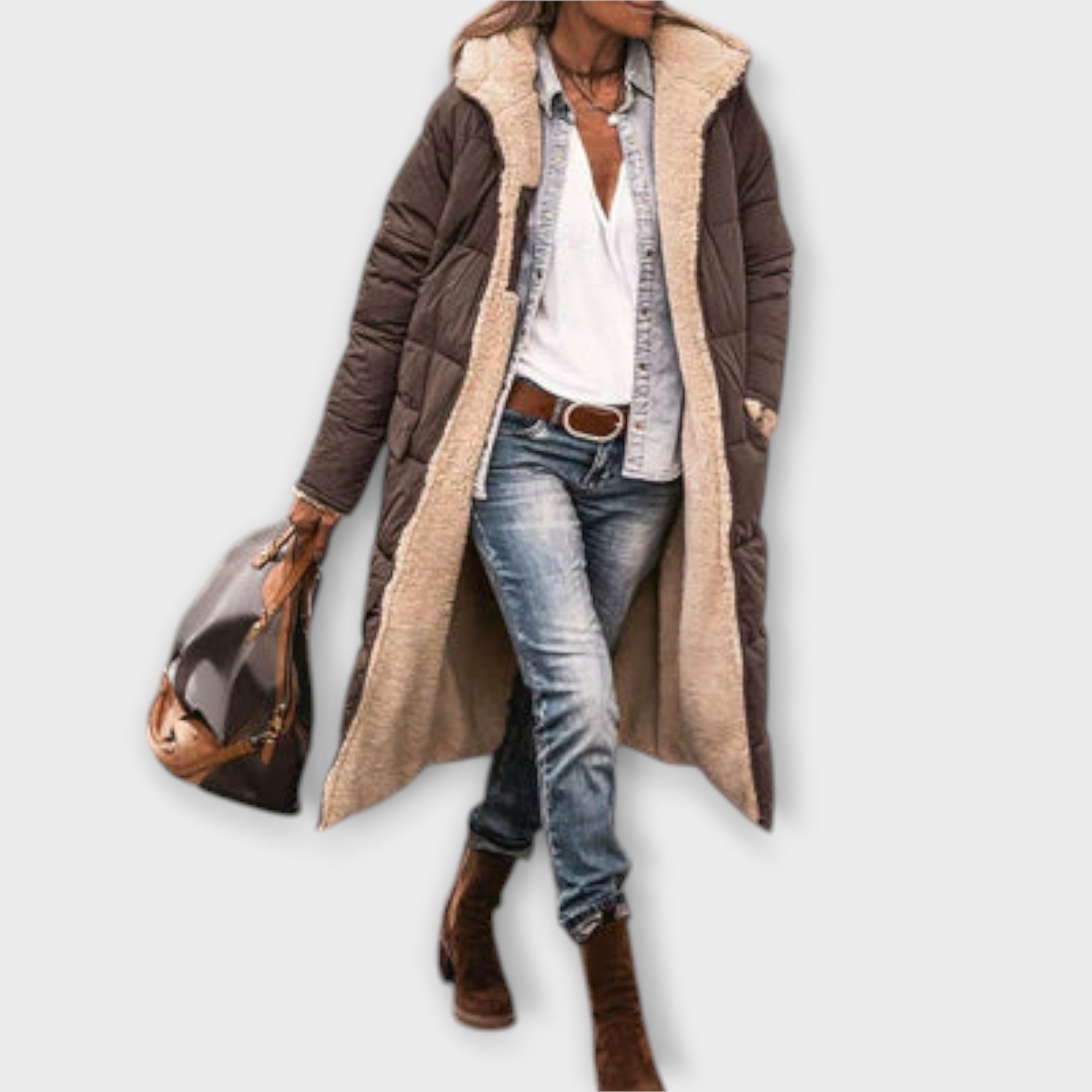 Women’s Winter Long Dress, Relaxed Fit, Warm, Wind-Resistant, Layer-Friendly