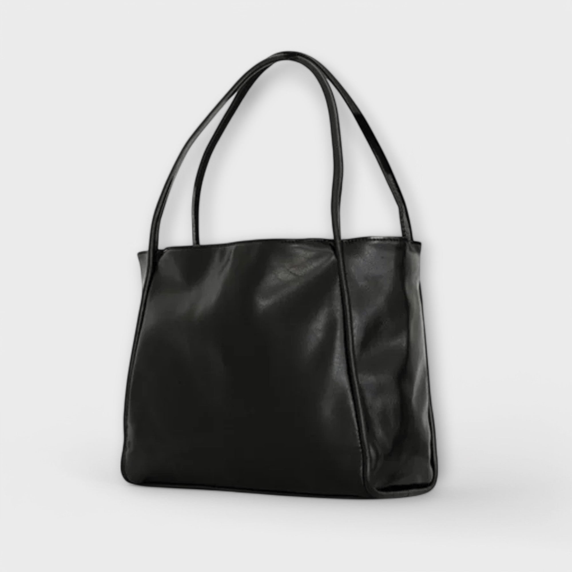 Women’s Vegan Leather Tote Bag, Neutral Color, Spacious Fit, Durable, Open Top, 42cm Length